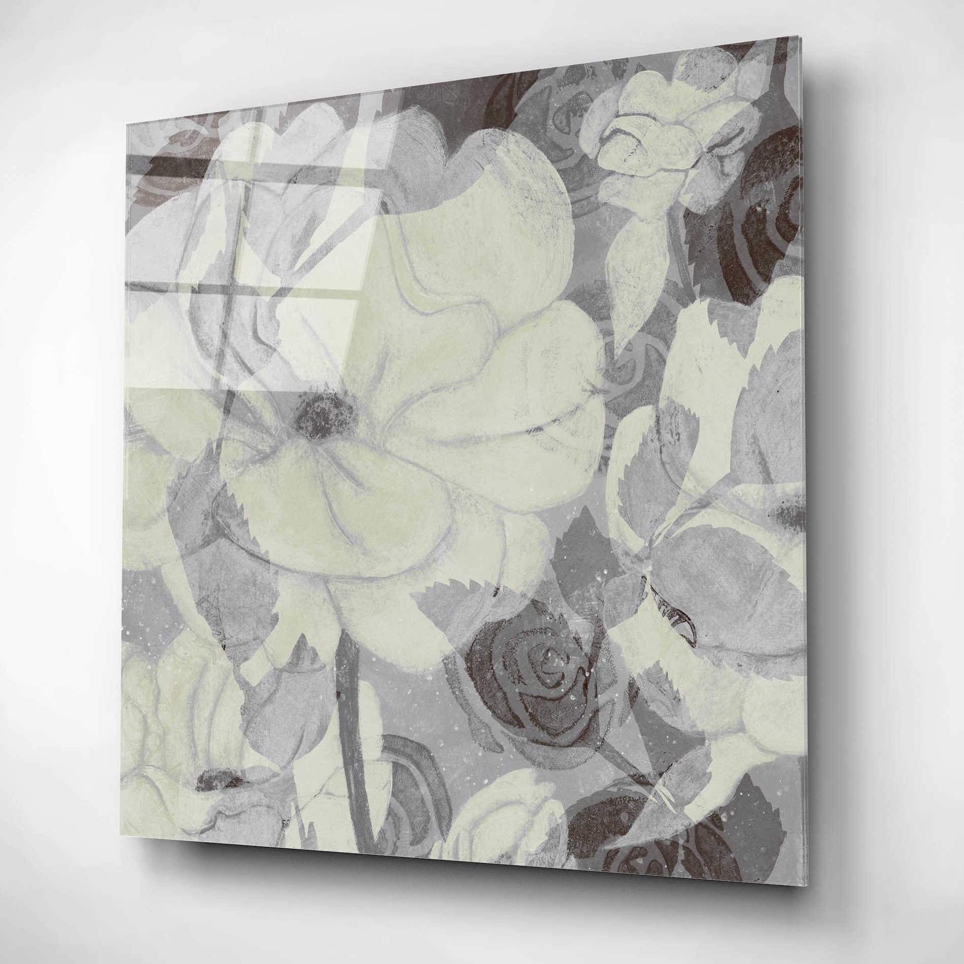 Epic Art 'Grey Garden I' by Grace Popp, Acrylic Wall Glass,12x12