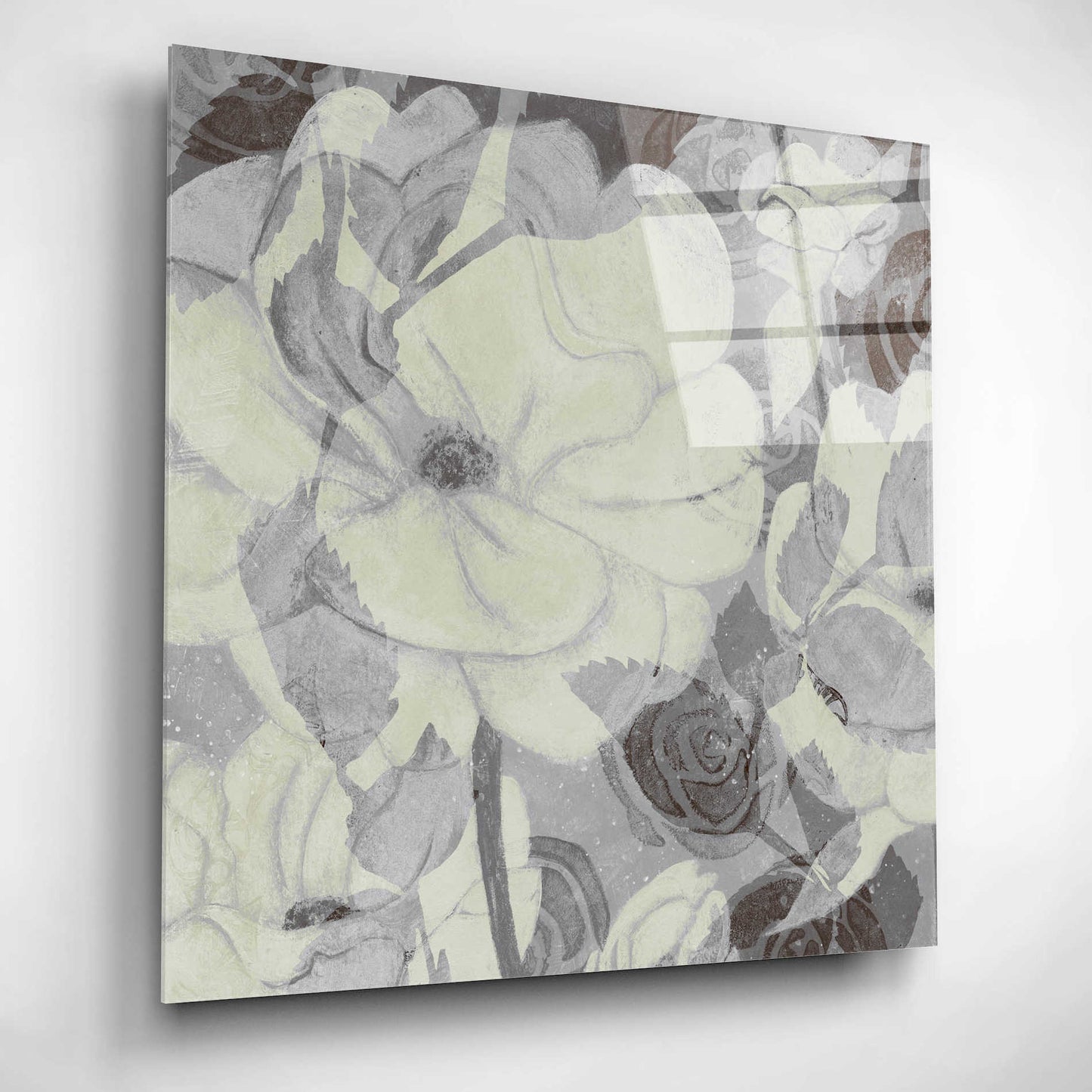 Epic Art 'Grey Garden I' by Grace Popp, Acrylic Wall Glass,12x12