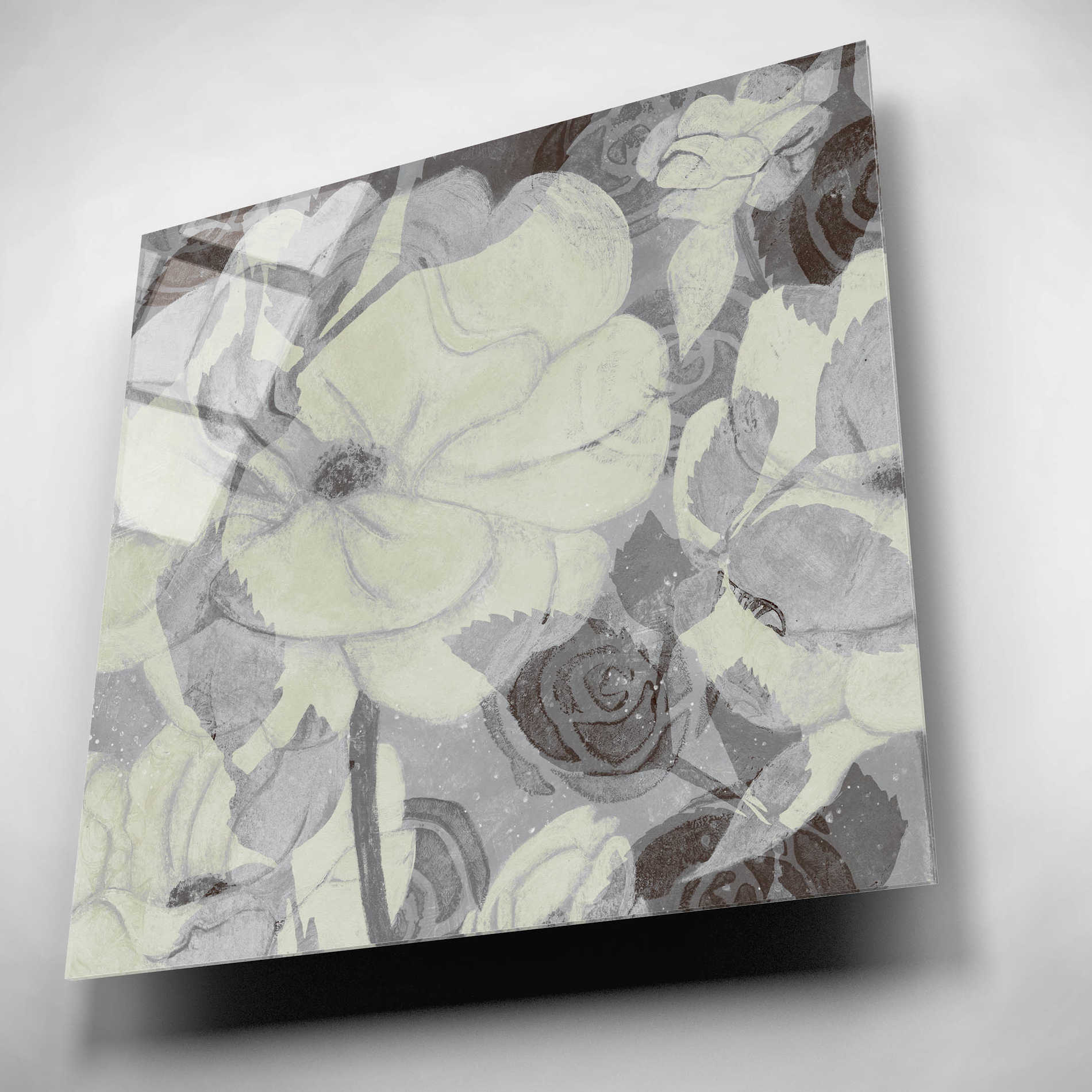 Epic Art 'Grey Garden I' by Grace Popp, Acrylic Wall Glass,12x12