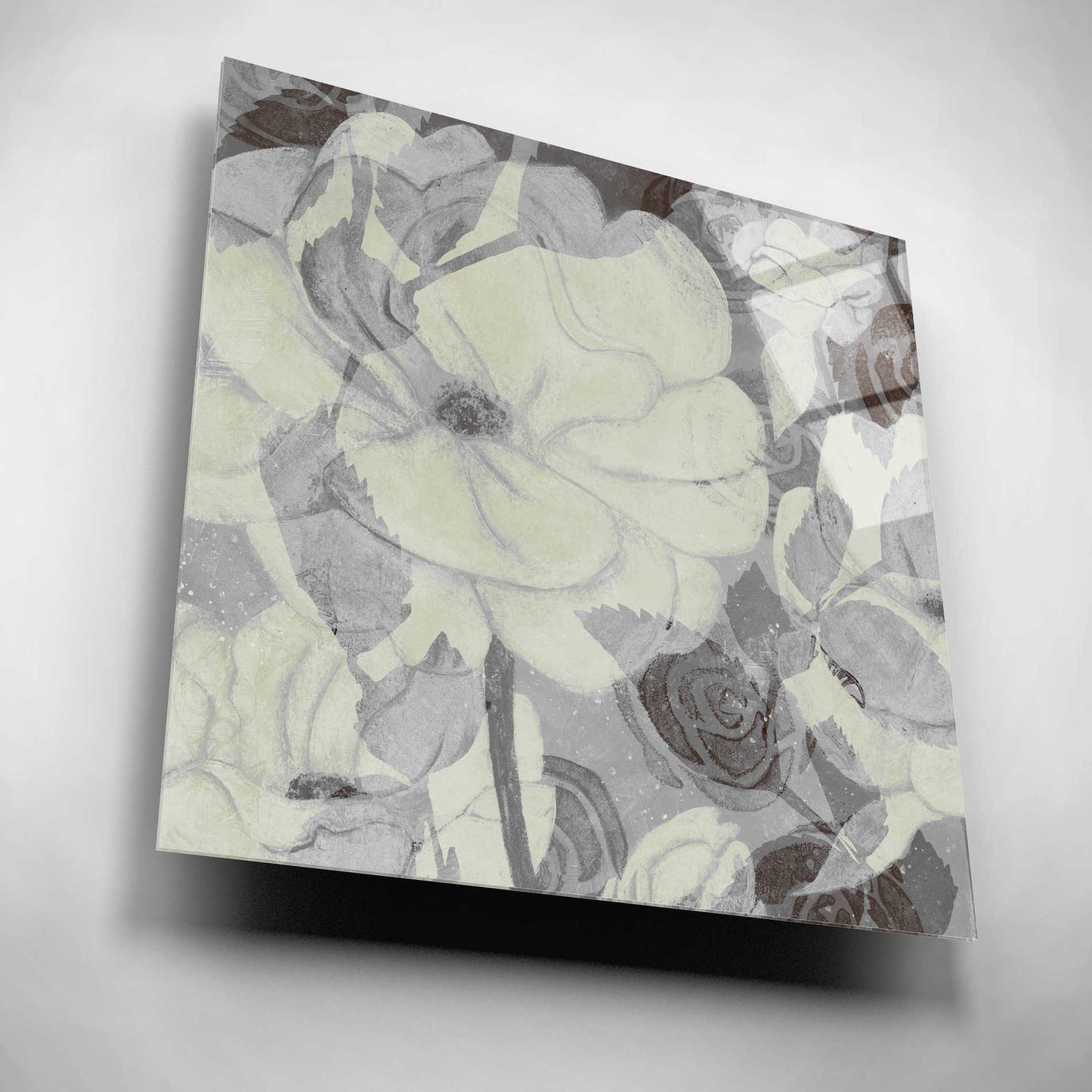 Epic Art 'Grey Garden I' by Grace Popp, Acrylic Wall Glass,12x12