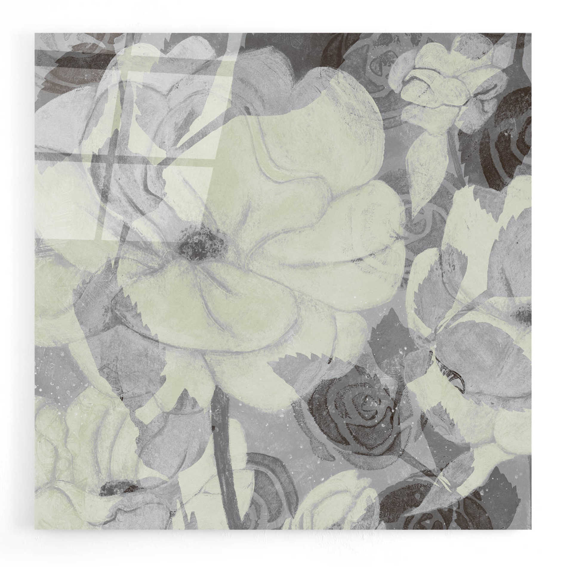 Epic Art 'Grey Garden I' by Grace Popp, Acrylic Wall Glass,12x12