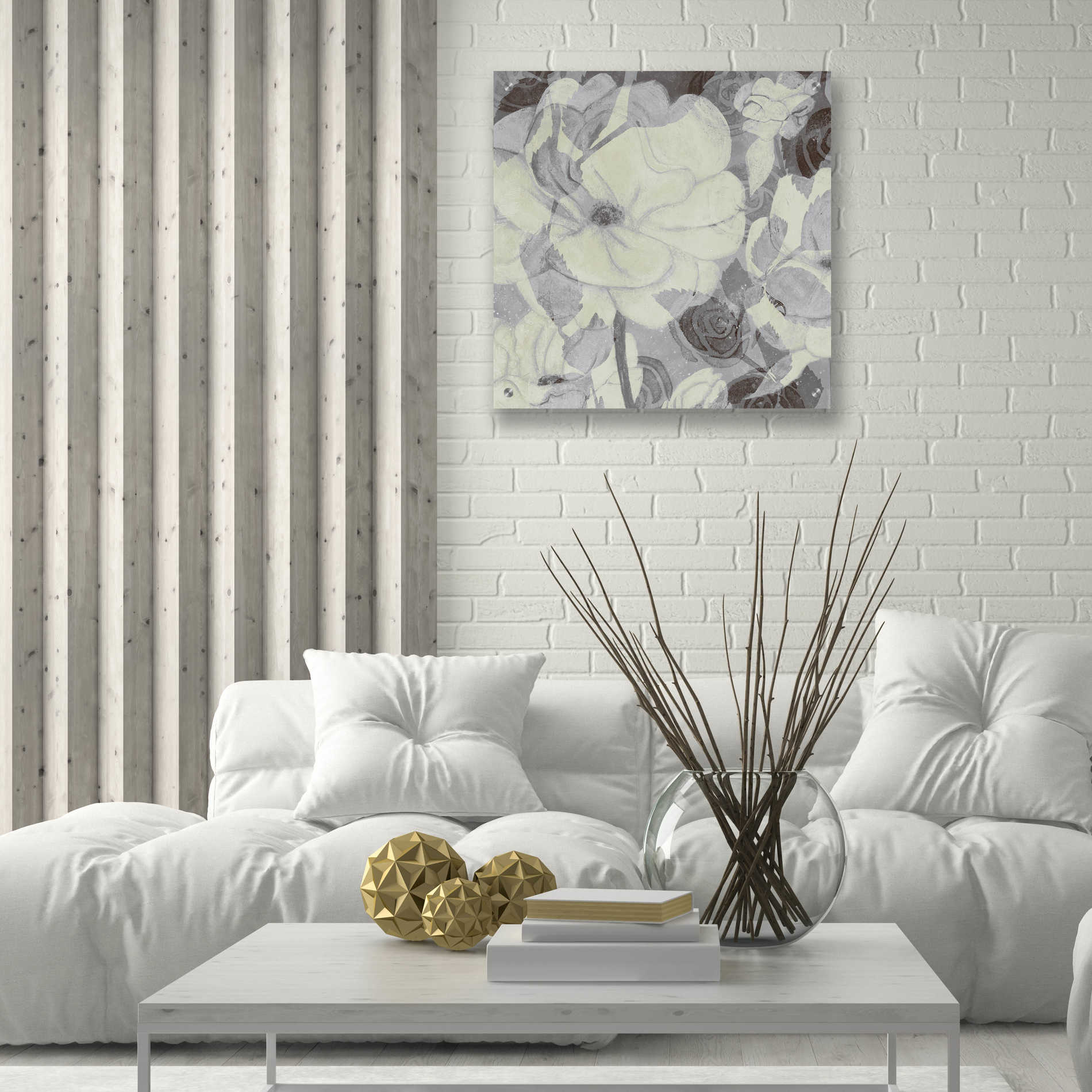 Epic Art 'Grey Garden I' by Grace Popp, Acrylic Wall Glass,24x24