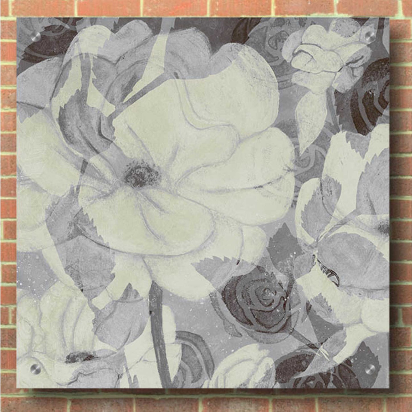 Epic Art 'Grey Garden I' by Grace Popp, Acrylic Wall Glass,36x36