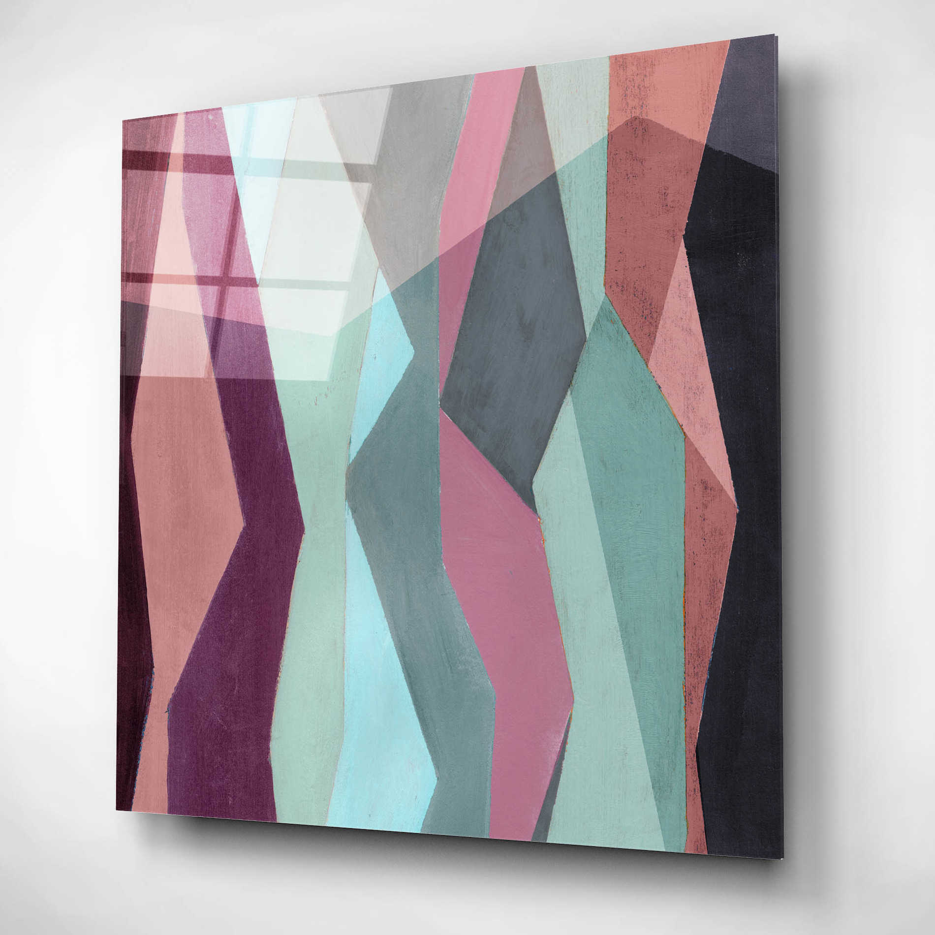 Epic Art 'Color Block Pattern IV' by Grace Popp, Acrylic Wall Glass,12x12