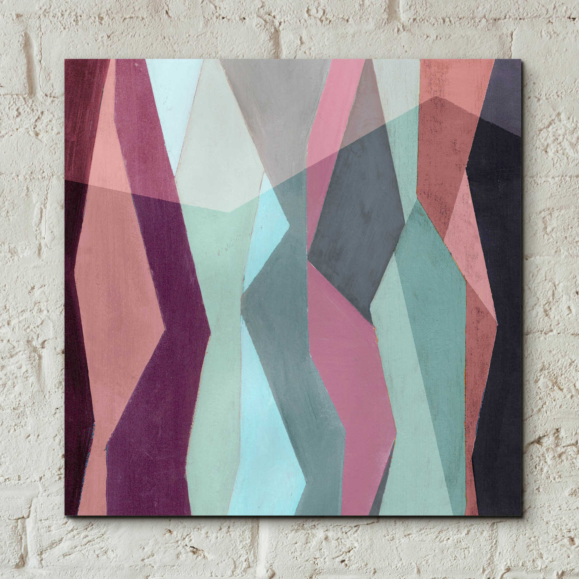 Epic Art 'Color Block Pattern IV' by Grace Popp, Acrylic Wall Glass,12x12