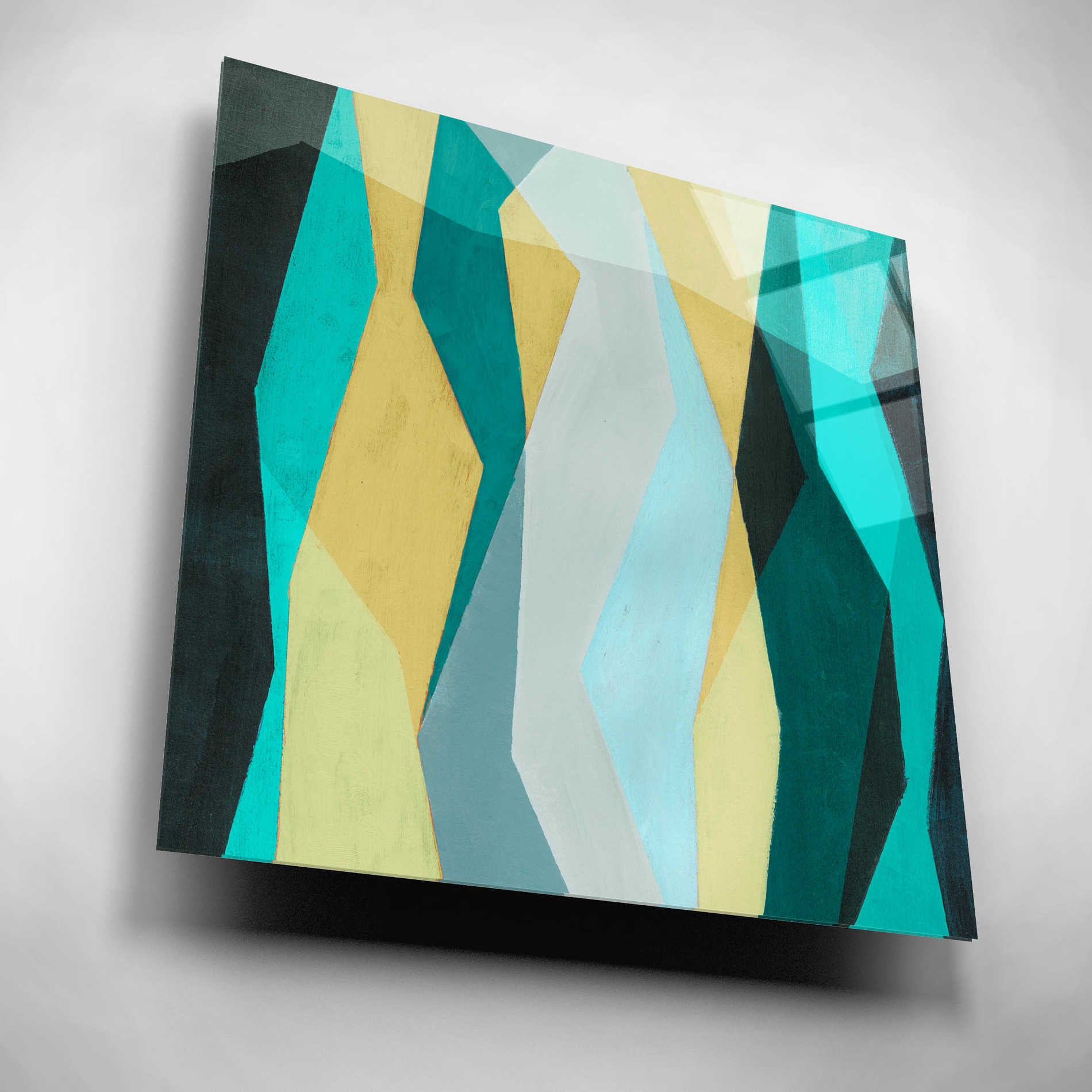 Epic Art 'Color Block Pattern II' by Grace Popp, Acrylic Wall Glass,12x12