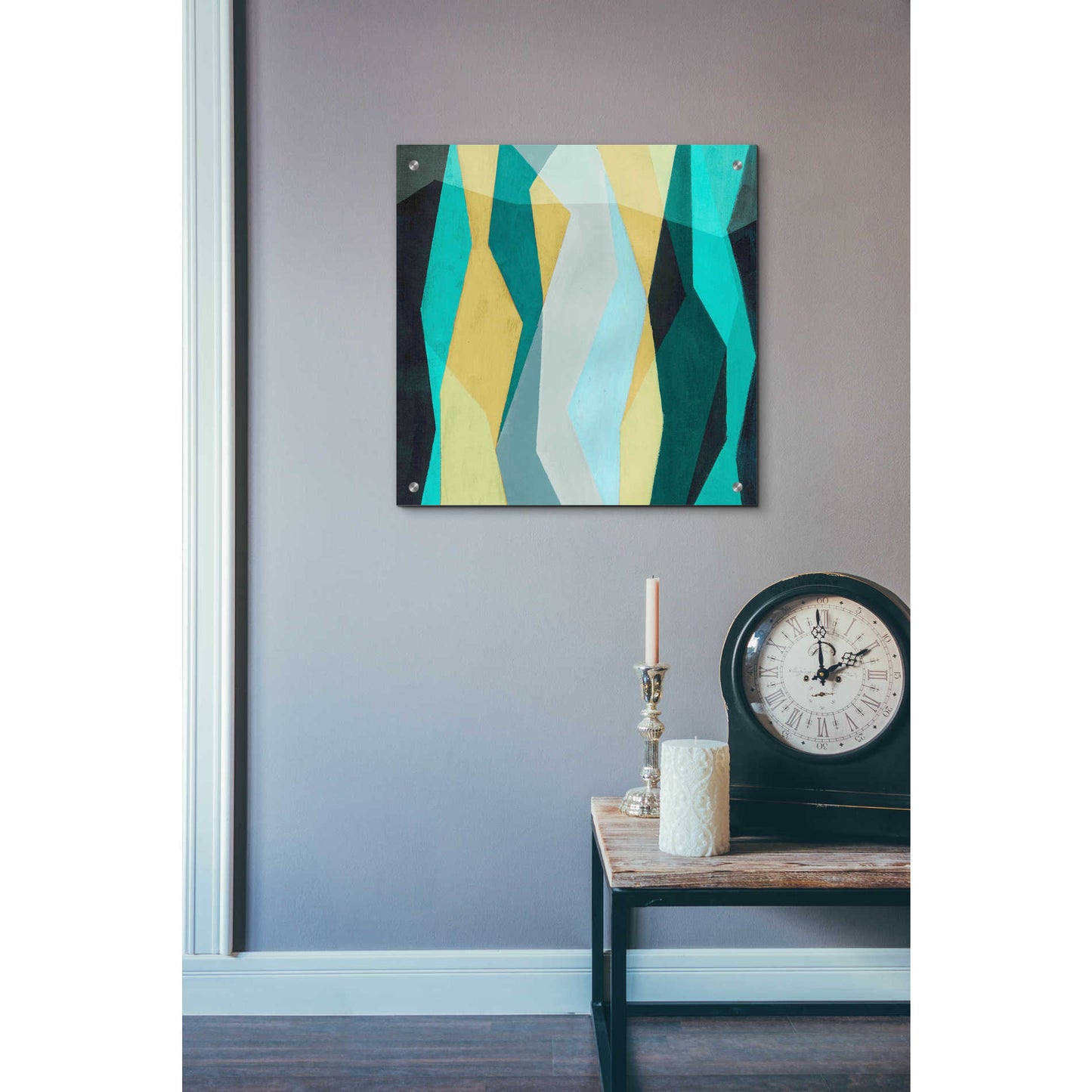 Epic Art 'Color Block Pattern II' by Grace Popp, Acrylic Wall Glass,24x24