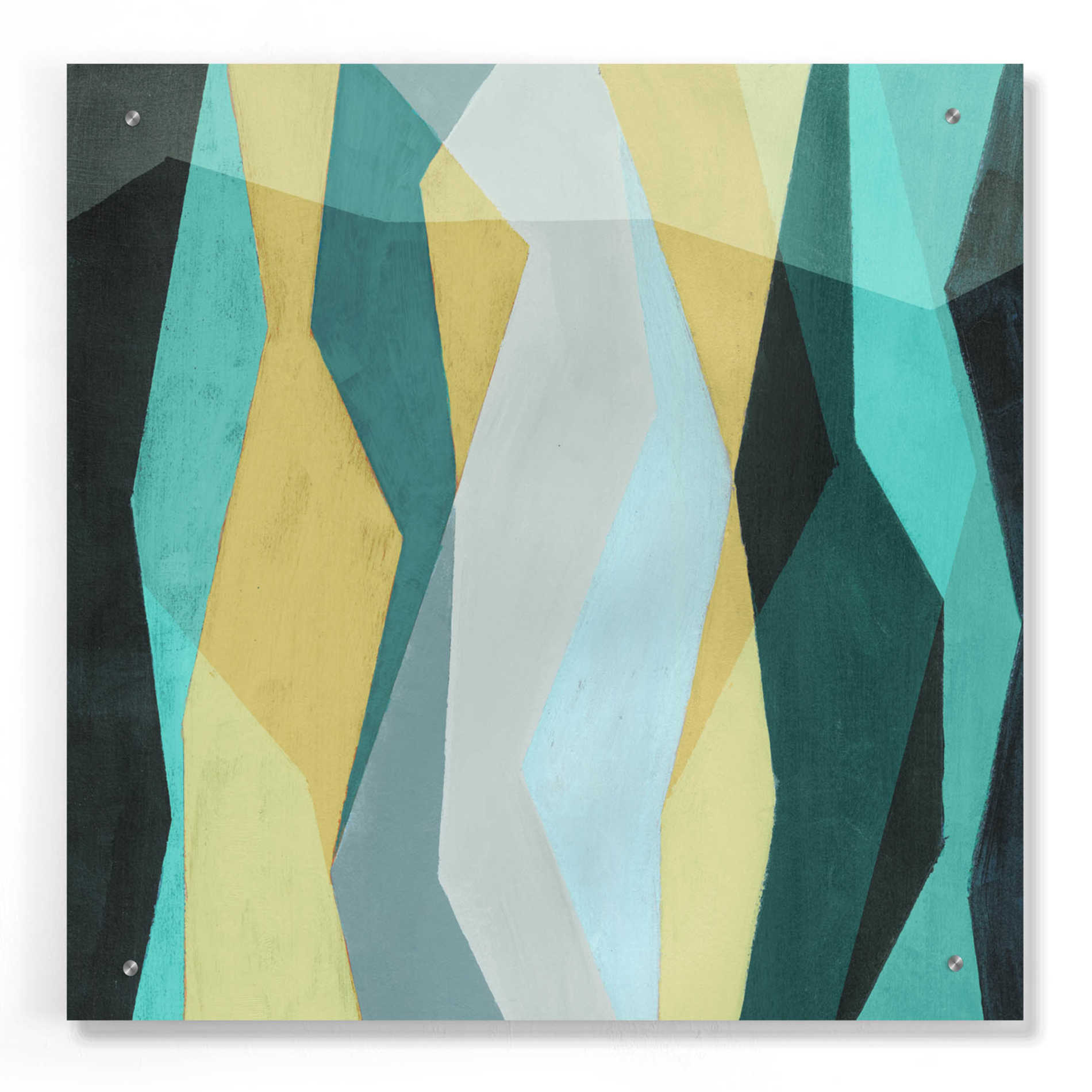 Epic Art 'Color Block Pattern II' by Grace Popp, Acrylic Wall Glass,24x24