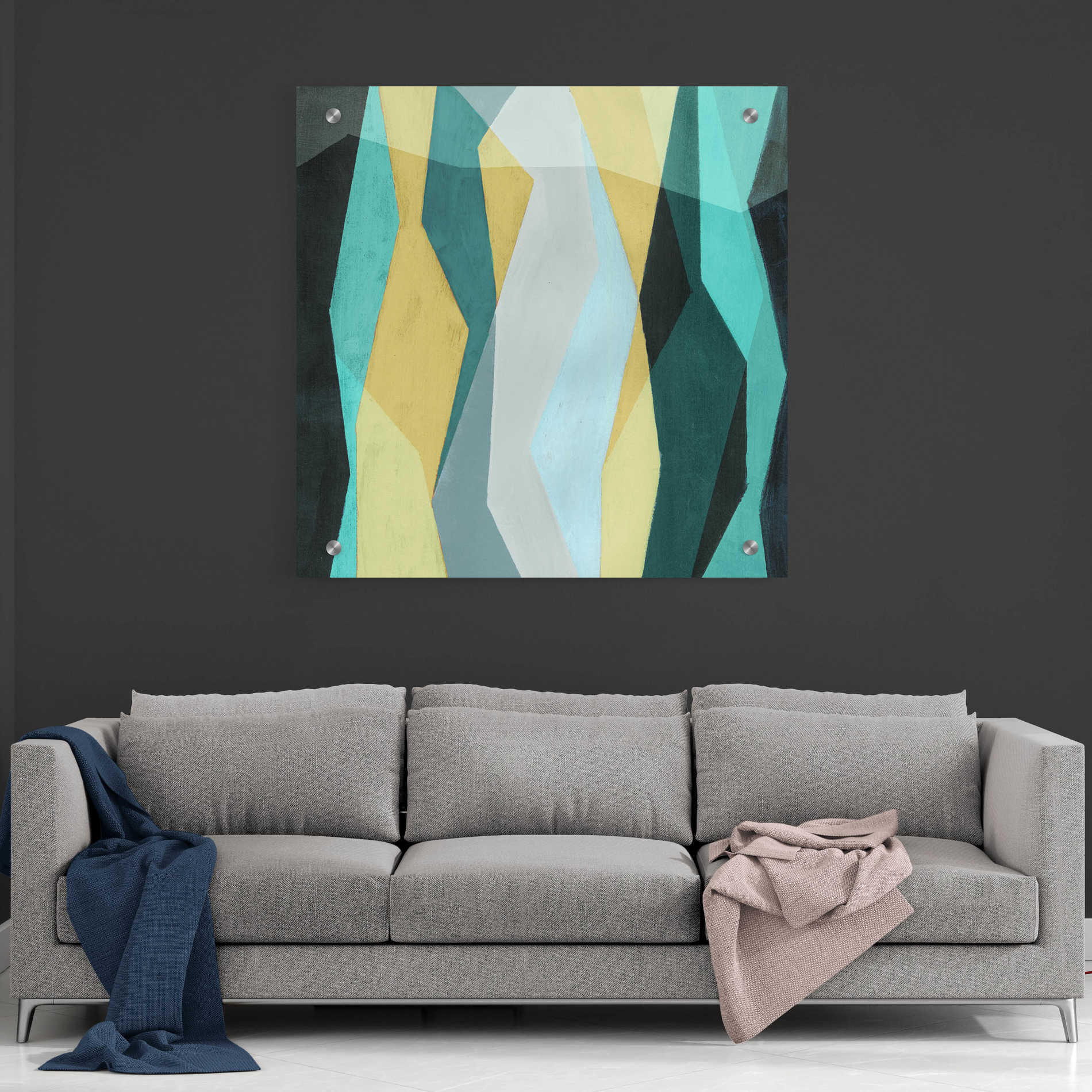 Epic Art 'Color Block Pattern II' by Grace Popp, Acrylic Wall Glass,36x36