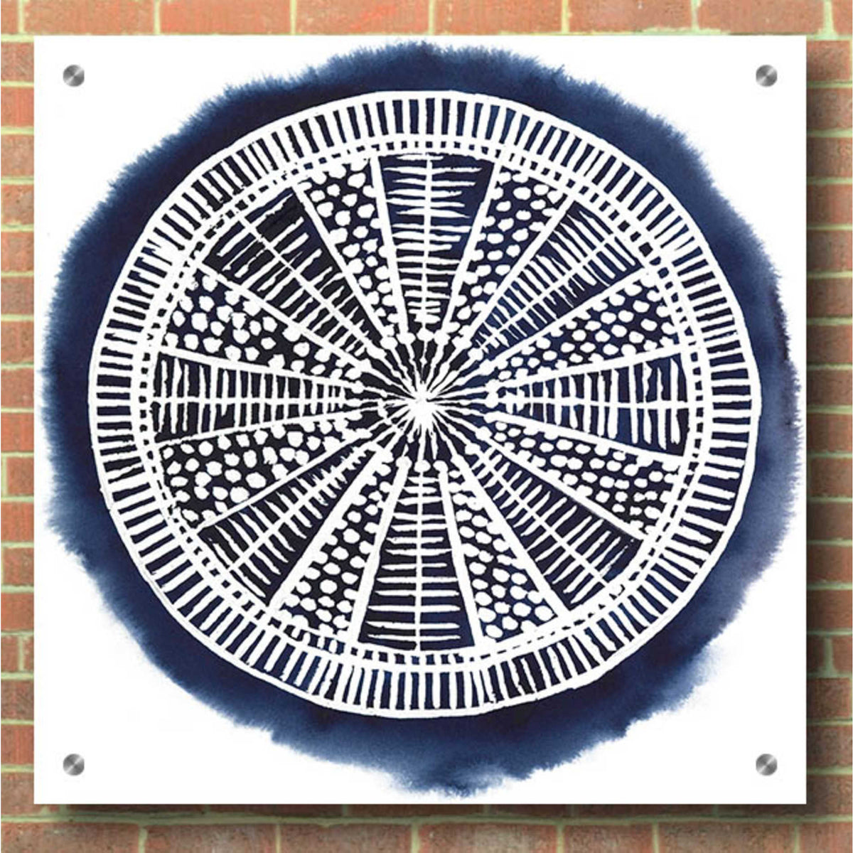 Epic Art 'Navy Meridian II' by Grace Popp, Acrylic Wall Glass,36x36