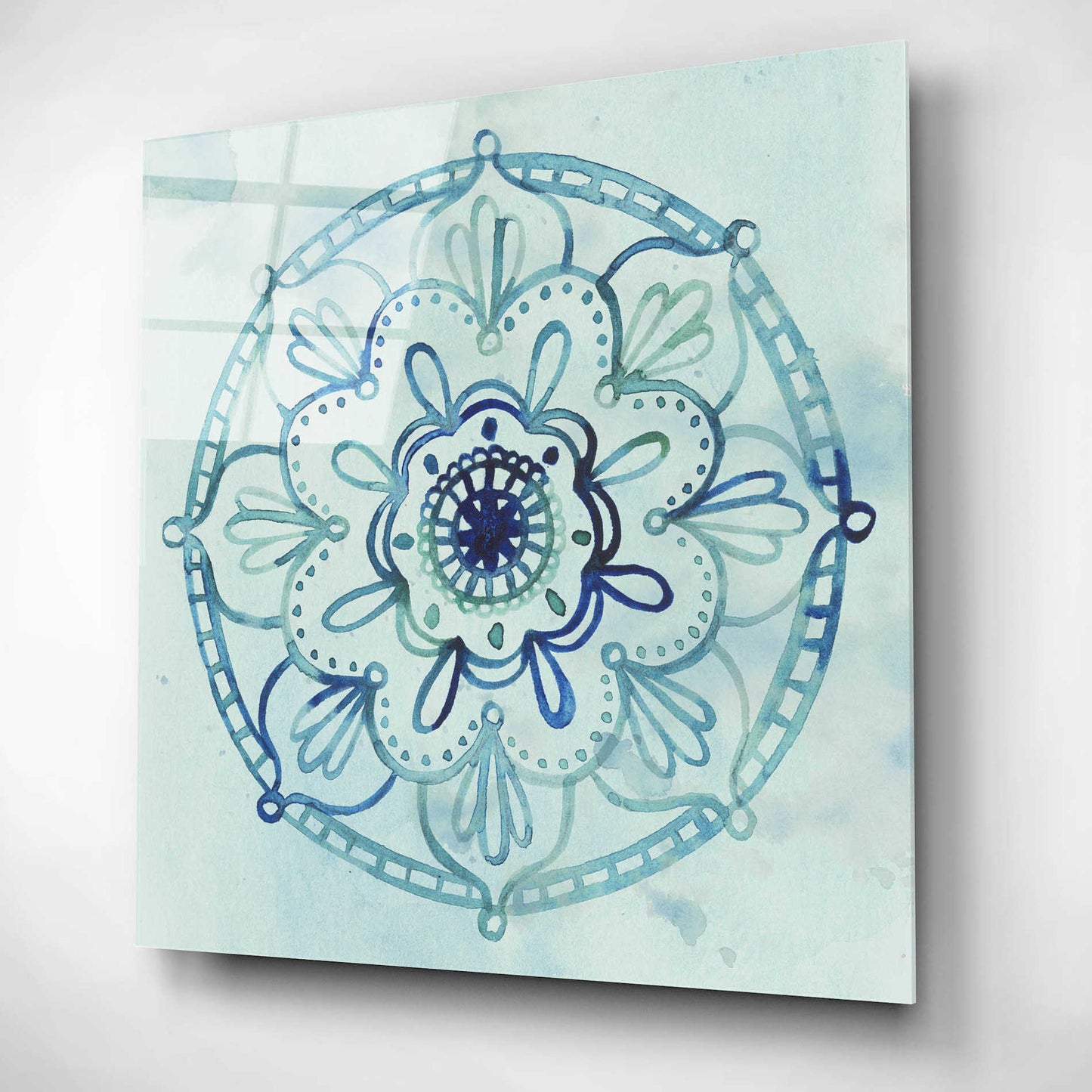 Epic Art 'Watercolor Mandala IV' by Grace Popp, Acrylic Wall Glass,12x12