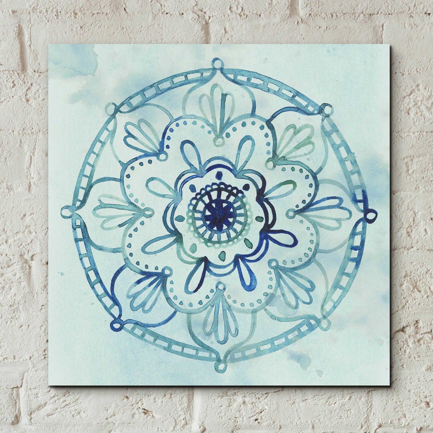 Epic Art 'Watercolor Mandala IV' by Grace Popp, Acrylic Wall Glass,12x12