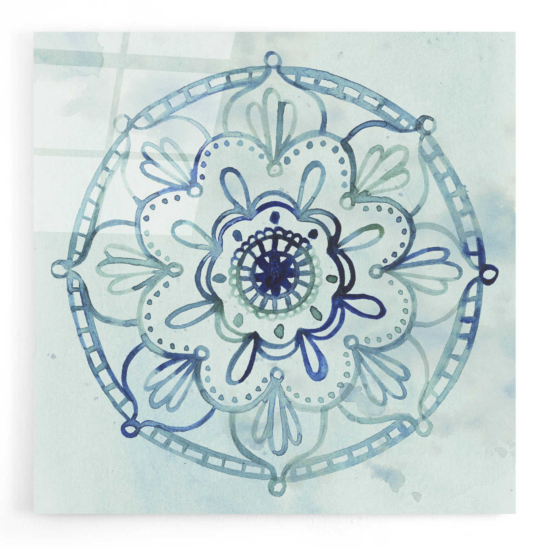 Epic Art 'Watercolor Mandala IV' by Grace Popp, Acrylic Wall Glass,12x12
