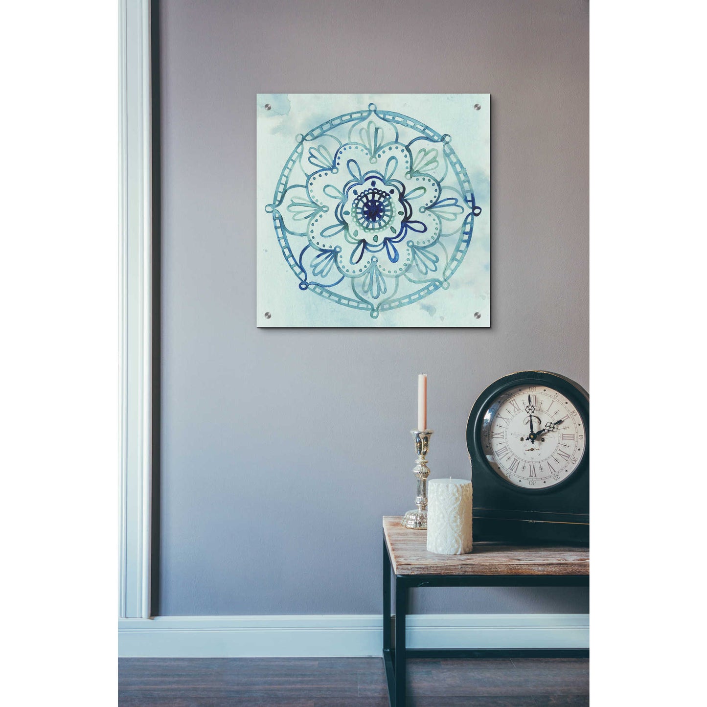Epic Art 'Watercolor Mandala IV' by Grace Popp, Acrylic Wall Glass,24x24