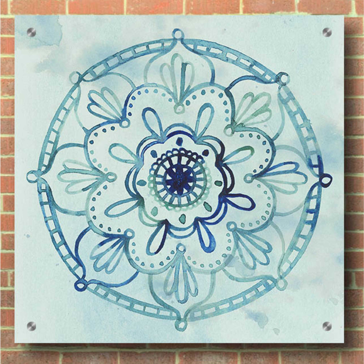 Epic Art 'Watercolor Mandala IV' by Grace Popp, Acrylic Wall Glass,36x36