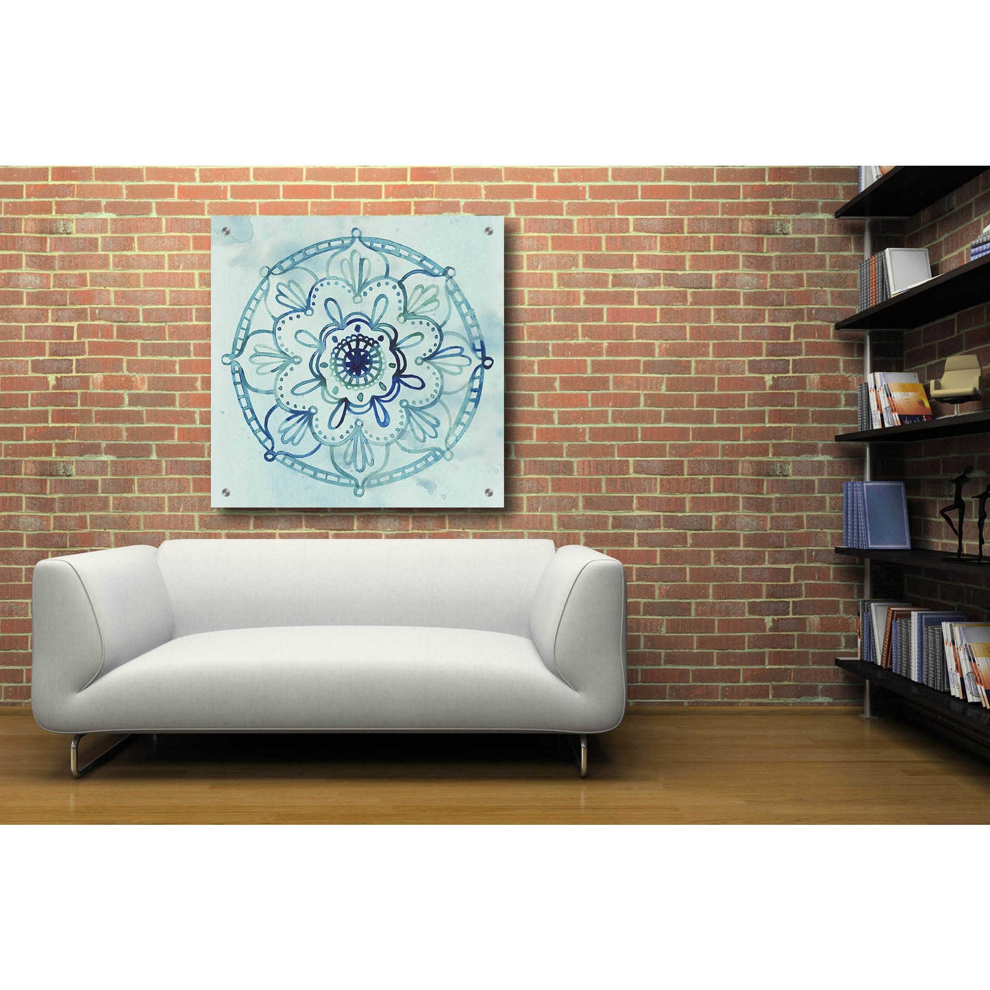 Epic Art 'Watercolor Mandala IV' by Grace Popp, Acrylic Wall Glass,36x36