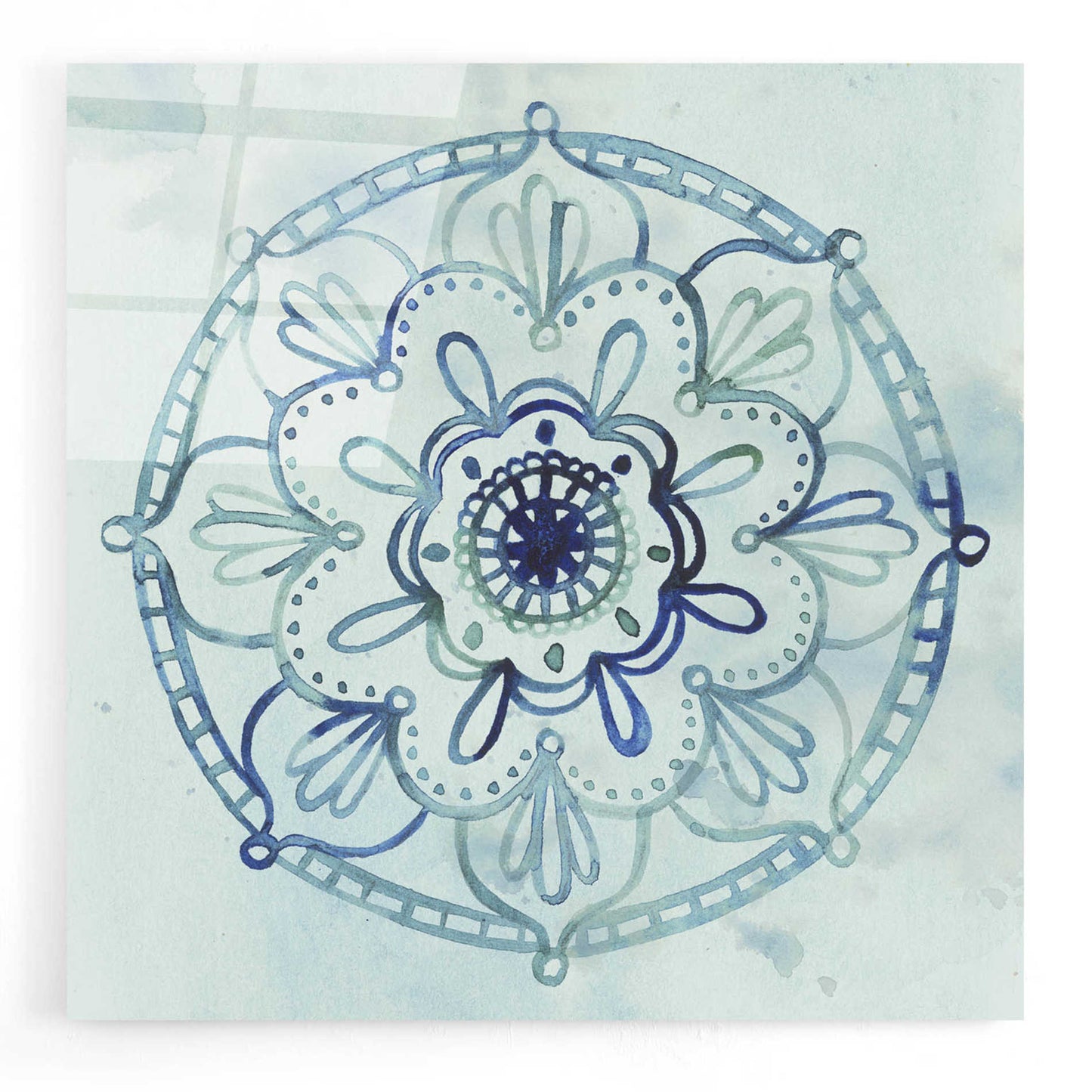Epic Art 'Watercolor Mandala IV' by Grace Popp, Acrylic Wall Glass