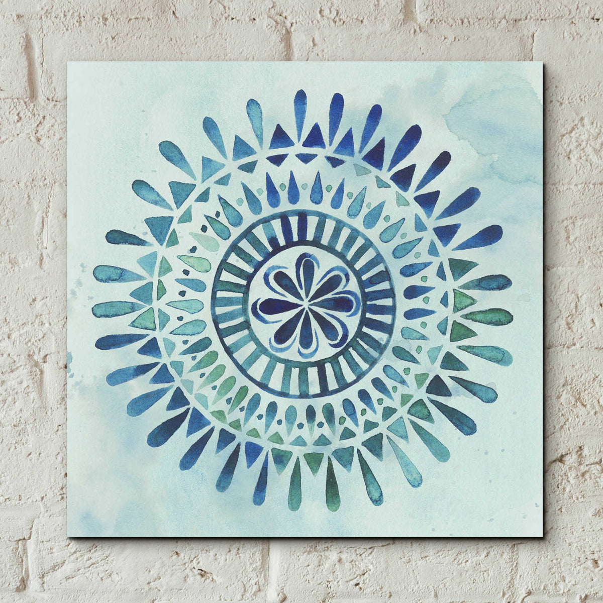 Epic Art 'Watercolor Mandala II' by Grace Popp, Acrylic Wall Glass,12x12