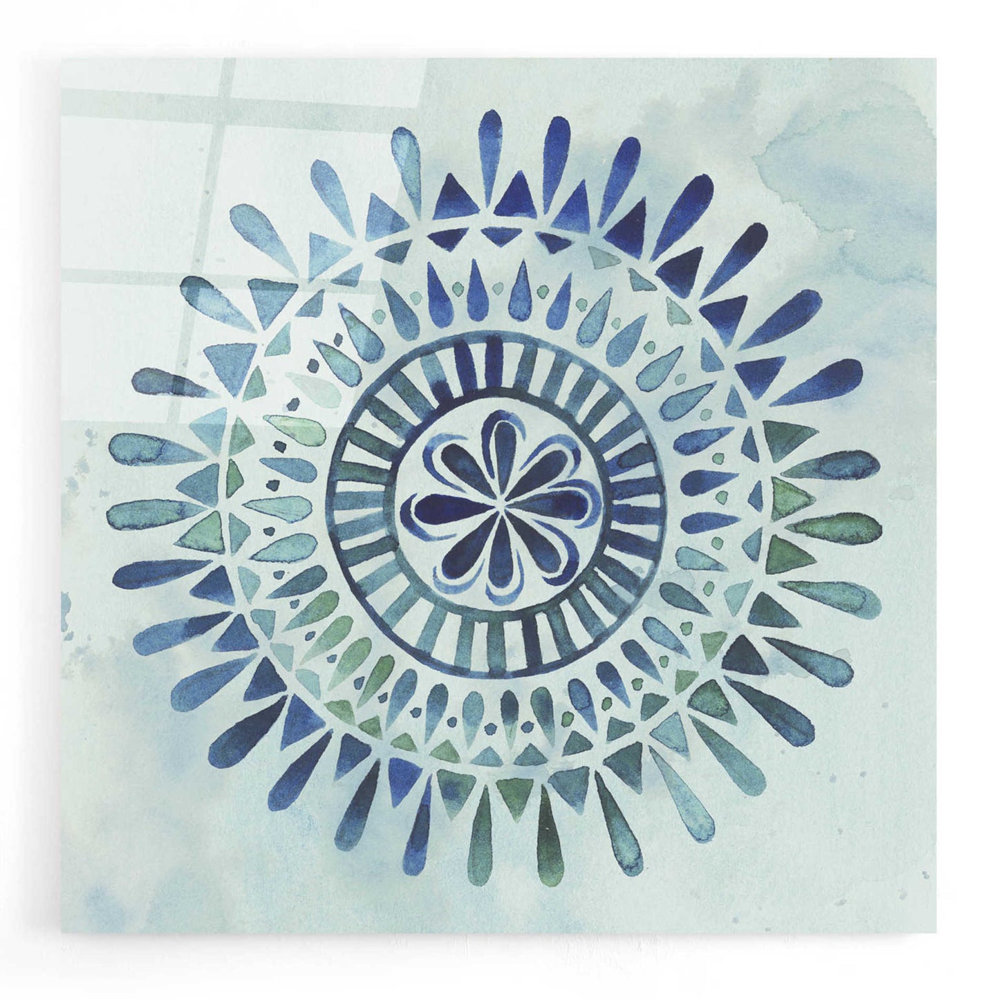Epic Art 'Watercolor Mandala II' by Grace Popp, Acrylic Wall Glass,12x12