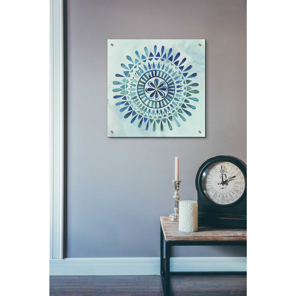 Epic Art 'Watercolor Mandala II' by Grace Popp, Acrylic Wall Glass,24x24