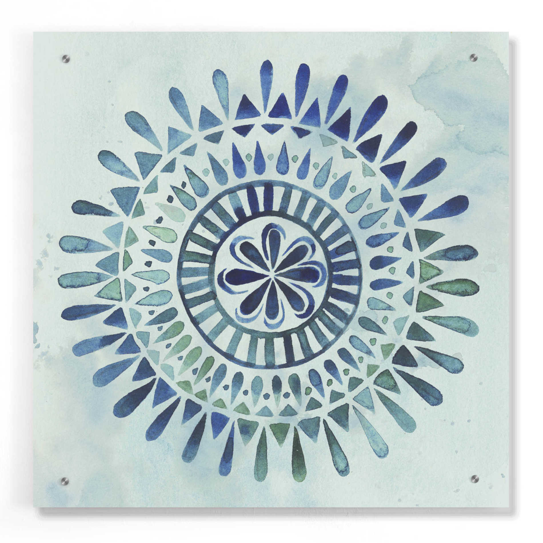 Epic Art 'Watercolor Mandala II' by Grace Popp, Acrylic Wall Glass,24x24