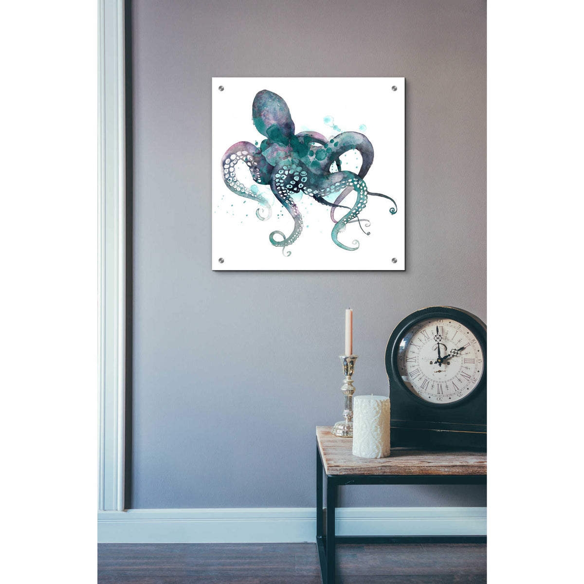Epic Art 'Tentacles I' by Grace Popp, Acrylic Wall Glass,24x24