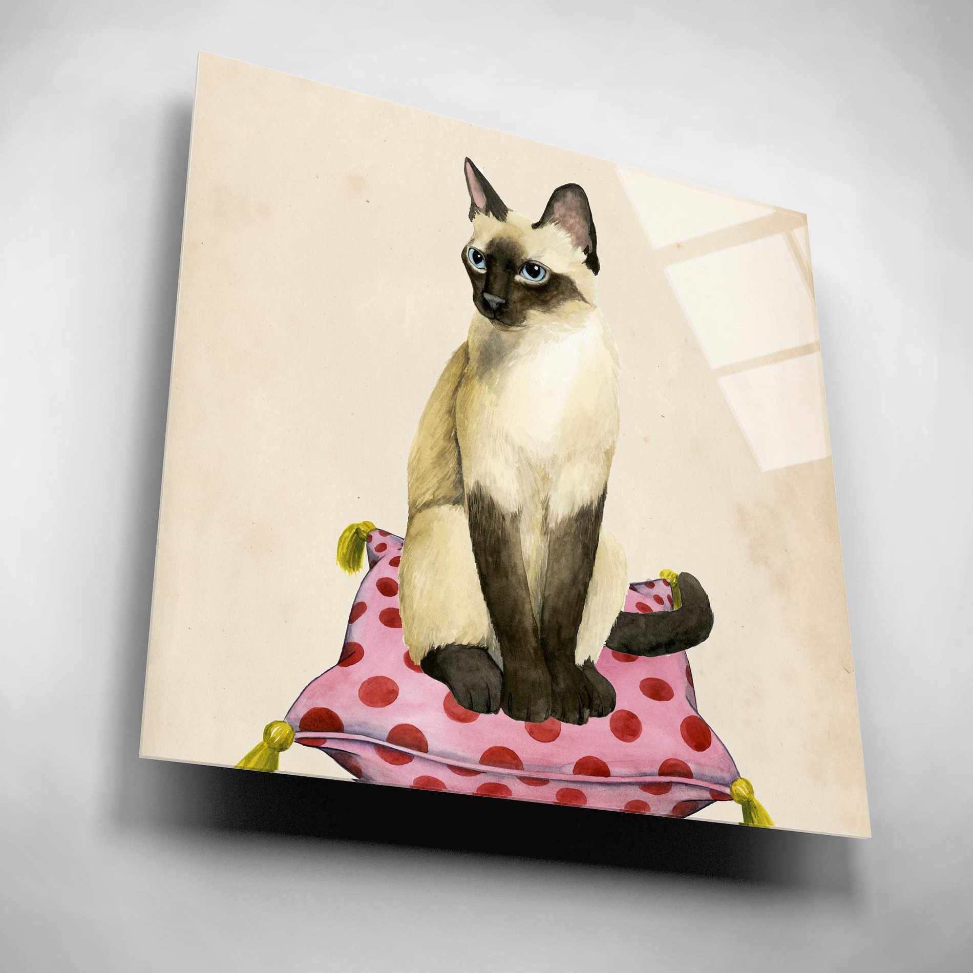 Epic Art 'Lady Cat II' by Grace Popp, Acrylic Wall Glass,12x12