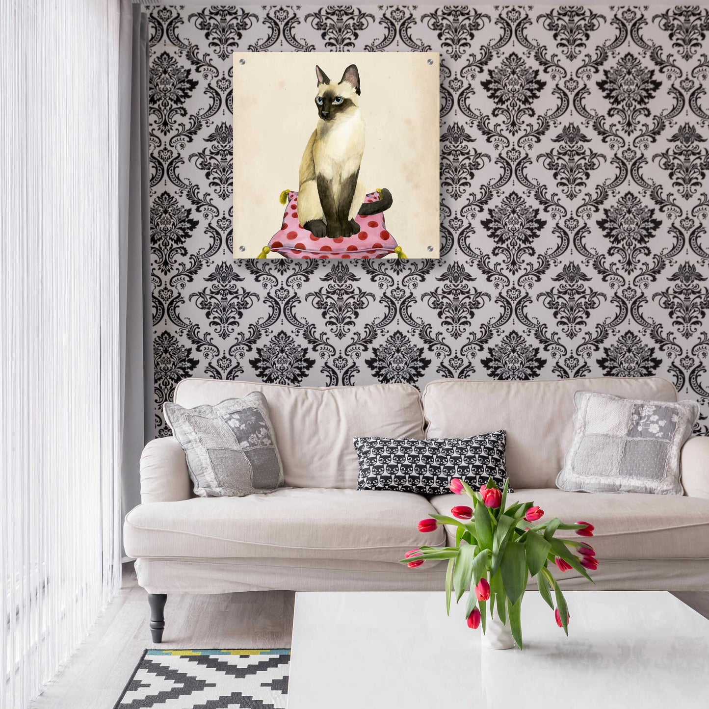 Epic Art 'Lady Cat II' by Grace Popp, Acrylic Wall Glass,24x24