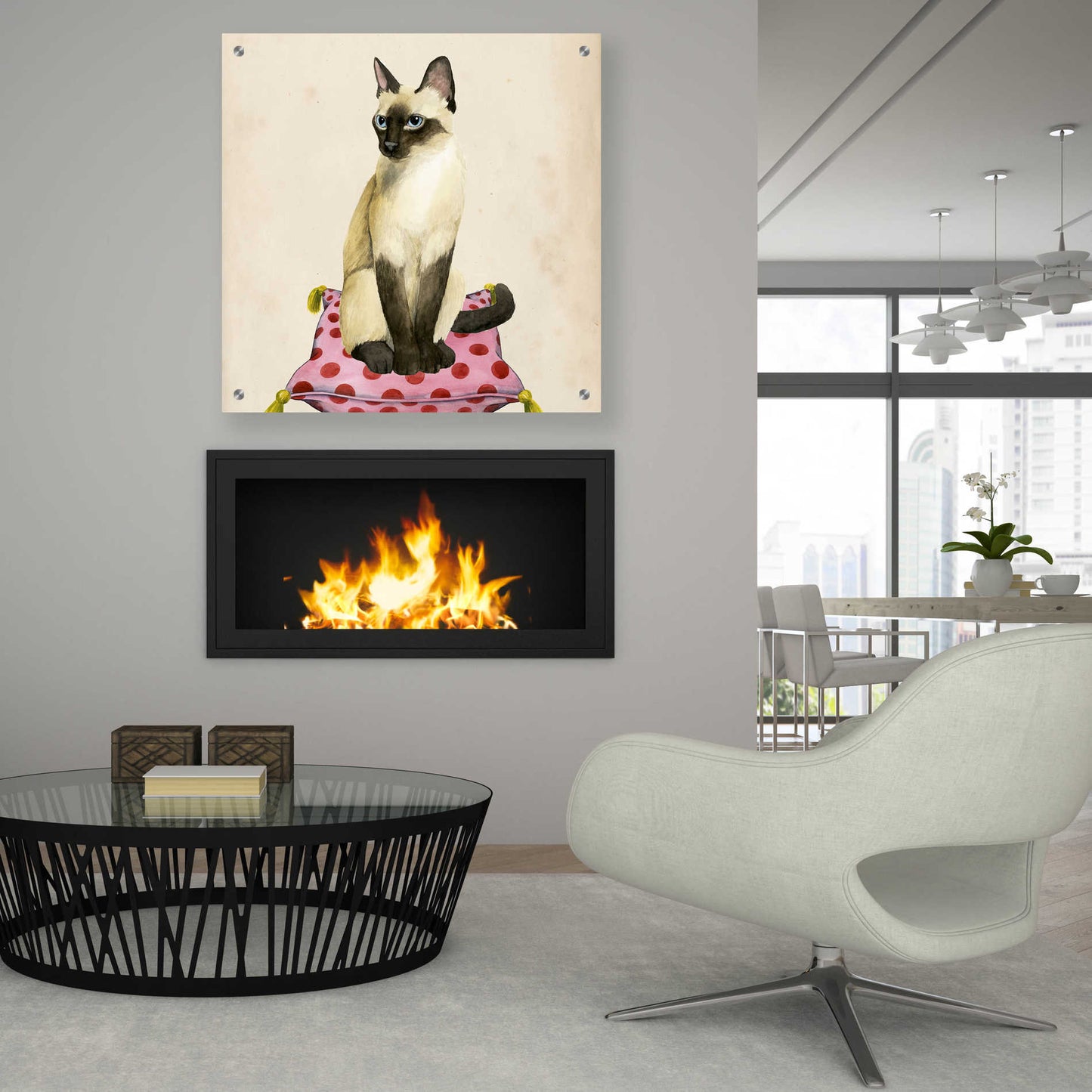 Epic Art 'Lady Cat II' by Grace Popp, Acrylic Wall Glass,36x36