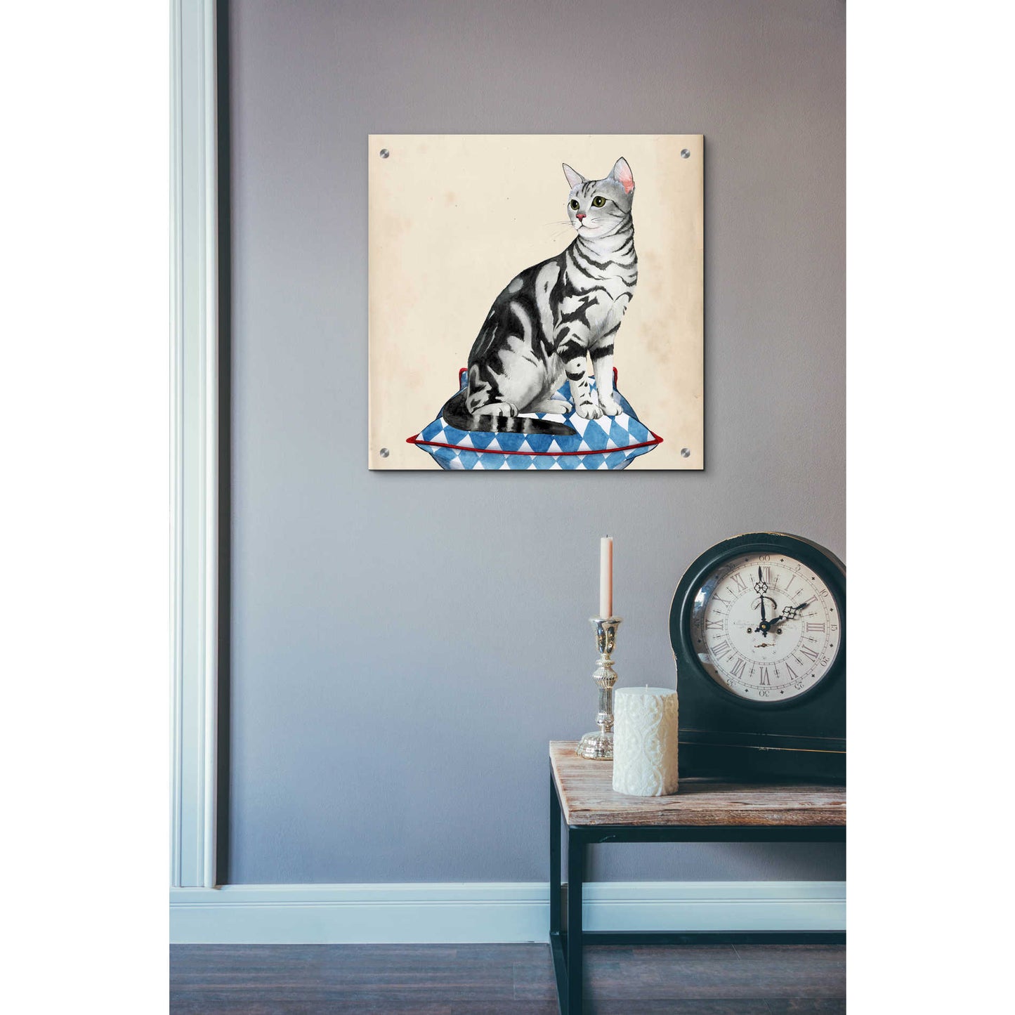 Epic Art 'Lady Cat I' by Grace Popp, Acrylic Wall Glass,24x24