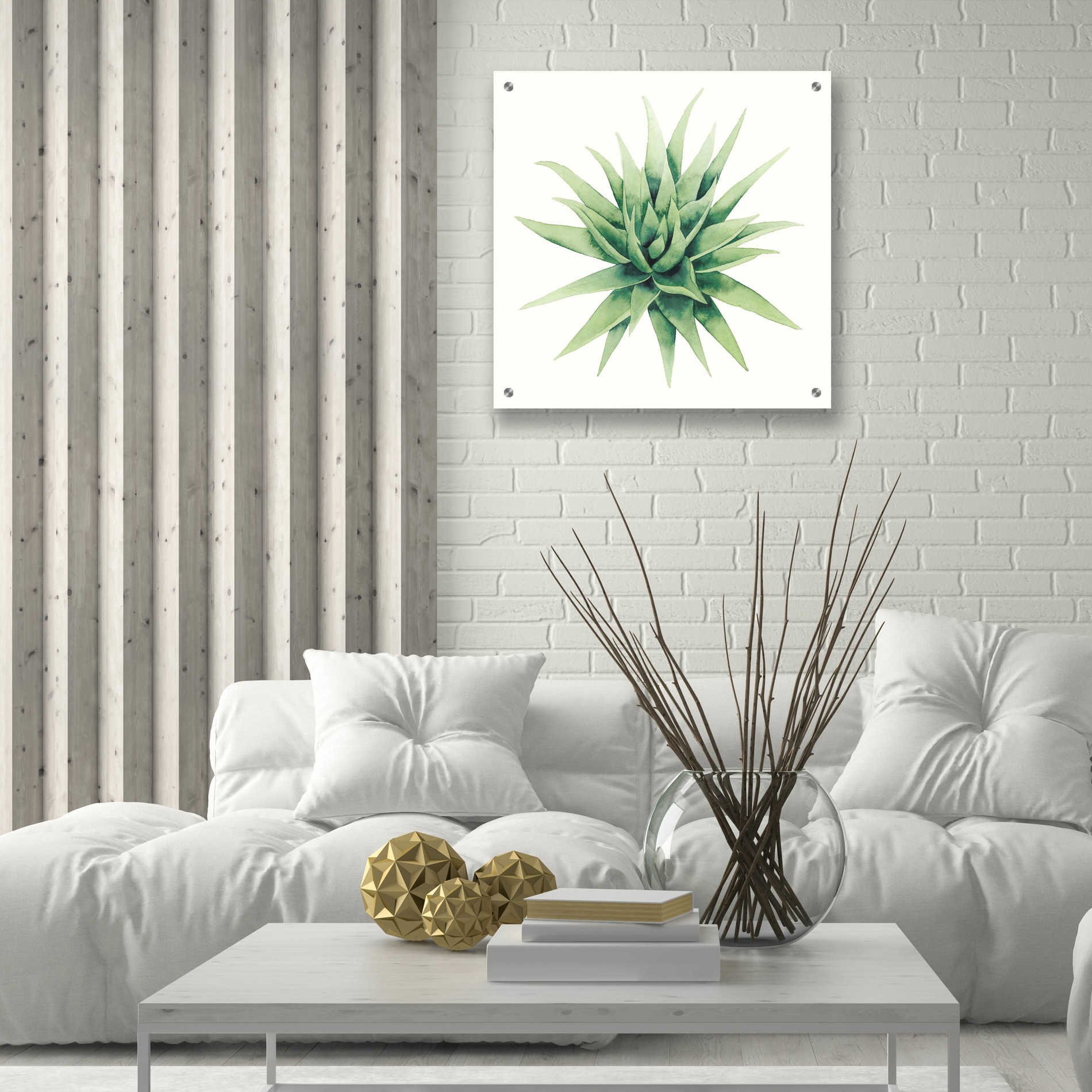 Epic Art 'Tropical Plant III' by Grace Popp, Acrylic Wall Glass,24x24