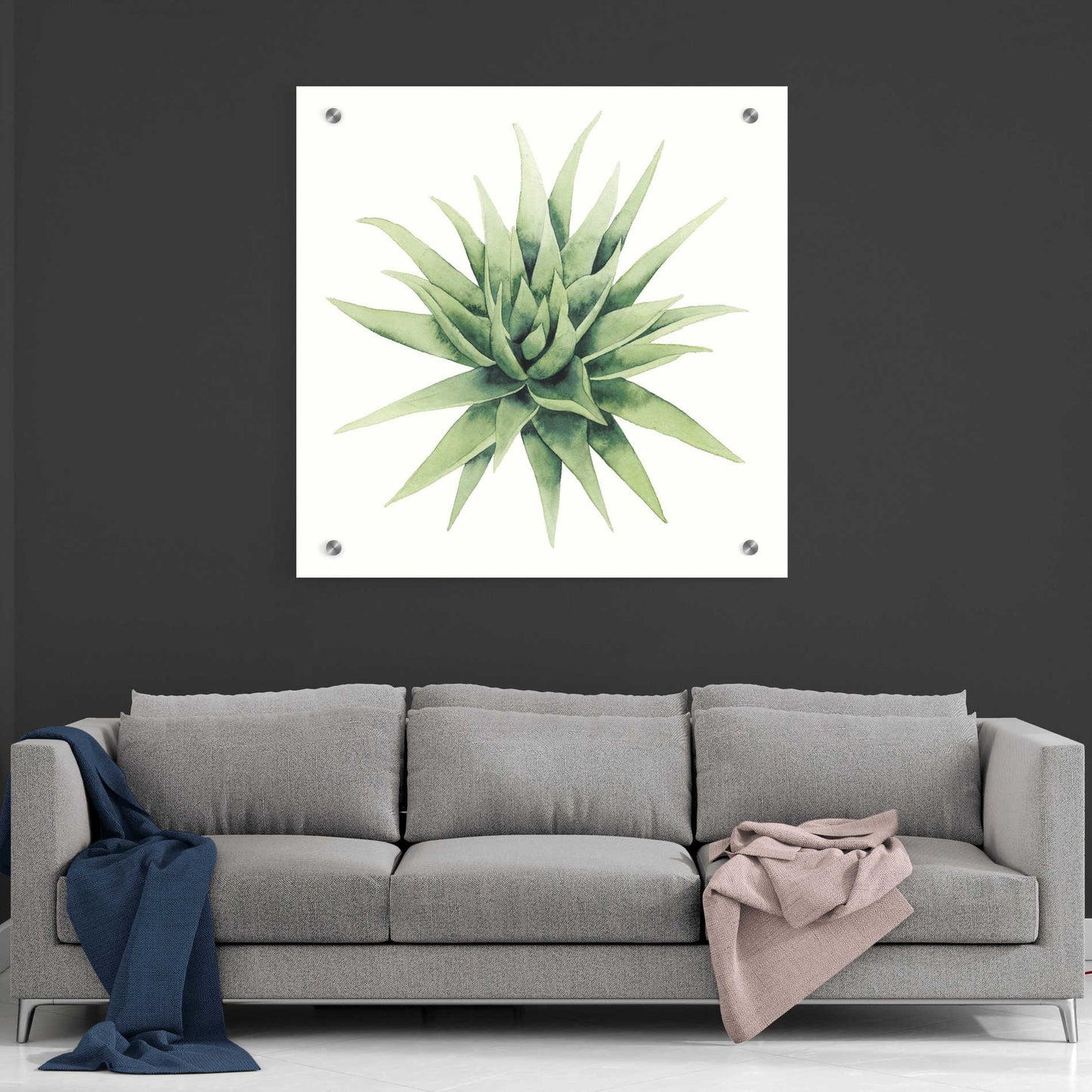 Epic Art 'Tropical Plant III' by Grace Popp, Acrylic Wall Glass,36x36