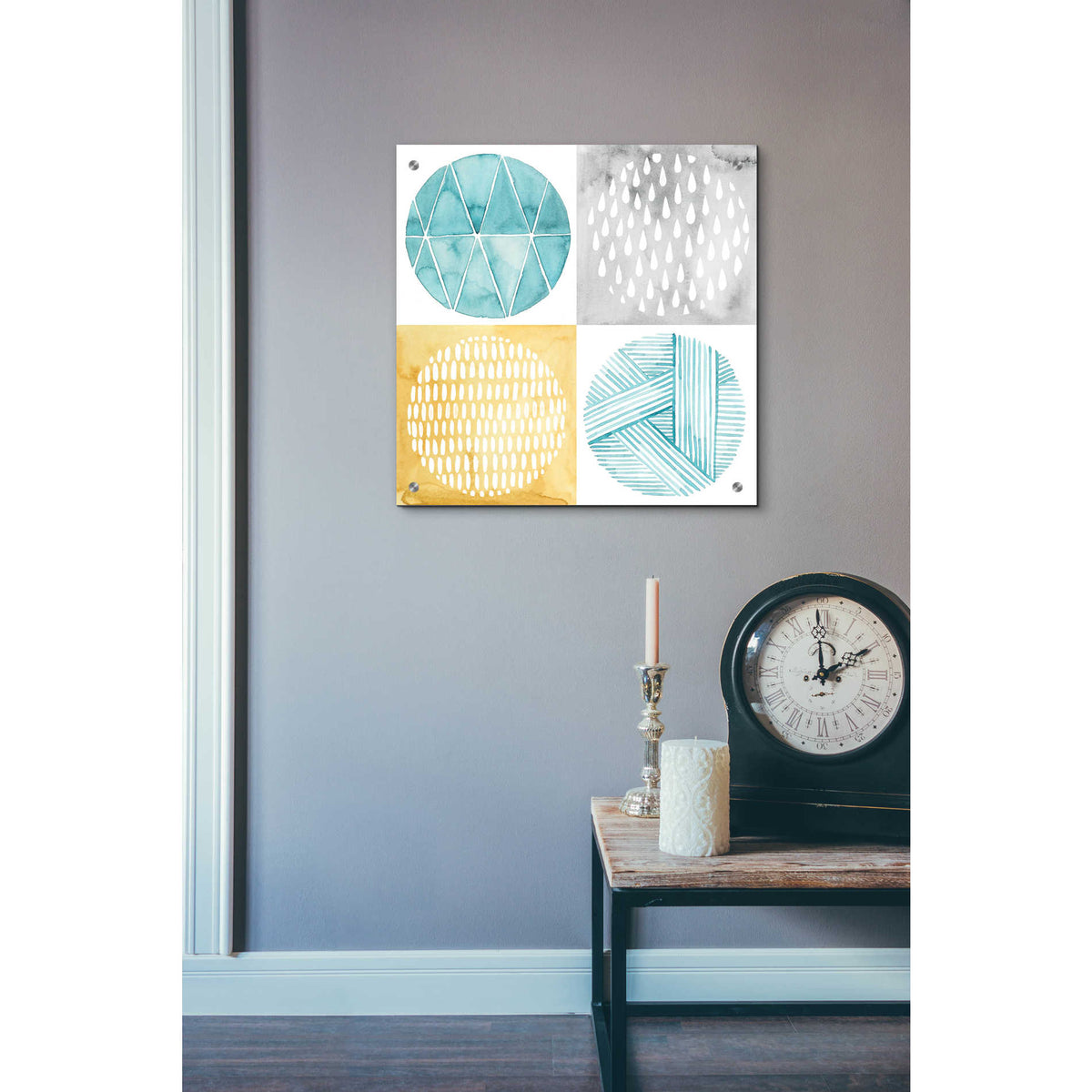 Epic Art 'Celestial Ring I' by Grace Popp, Acrylic Wall Glass,24x24
