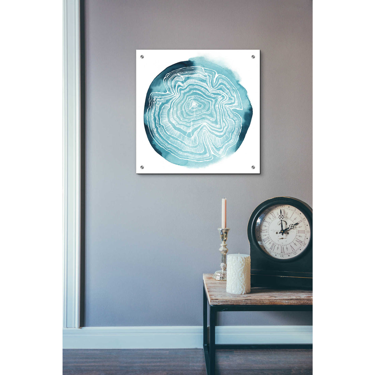 Epic Art 'Tree Ring Overlay IV' by Grace Popp, Acrylic Wall Glass,24x24