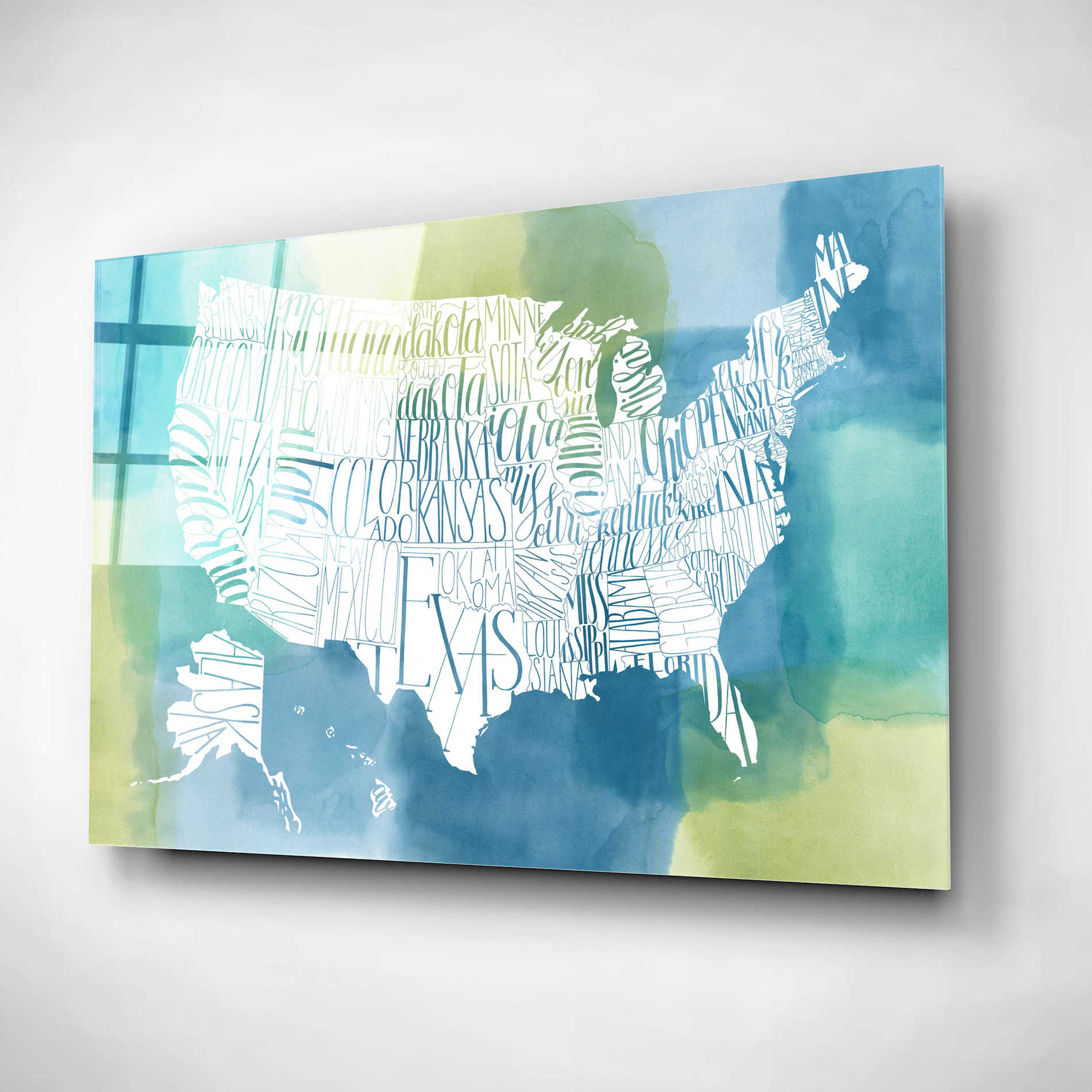 Epic Art 'Patchwork USA' by Grace Popp, Acrylic Wall Glass,16x12