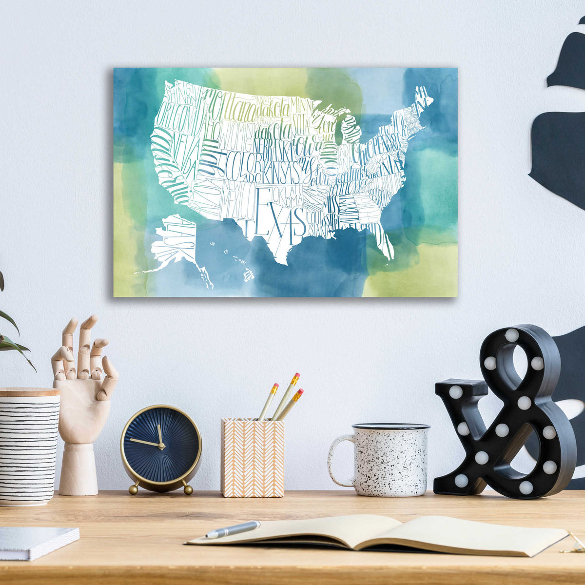 Epic Art 'Patchwork USA' by Grace Popp, Acrylic Wall Glass,16x12