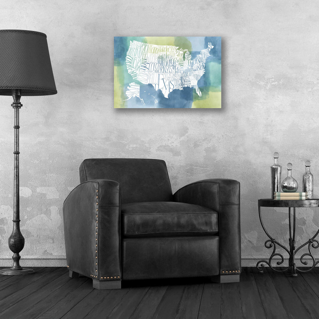Epic Art 'Patchwork USA' by Grace Popp, Acrylic Wall Glass,24x16