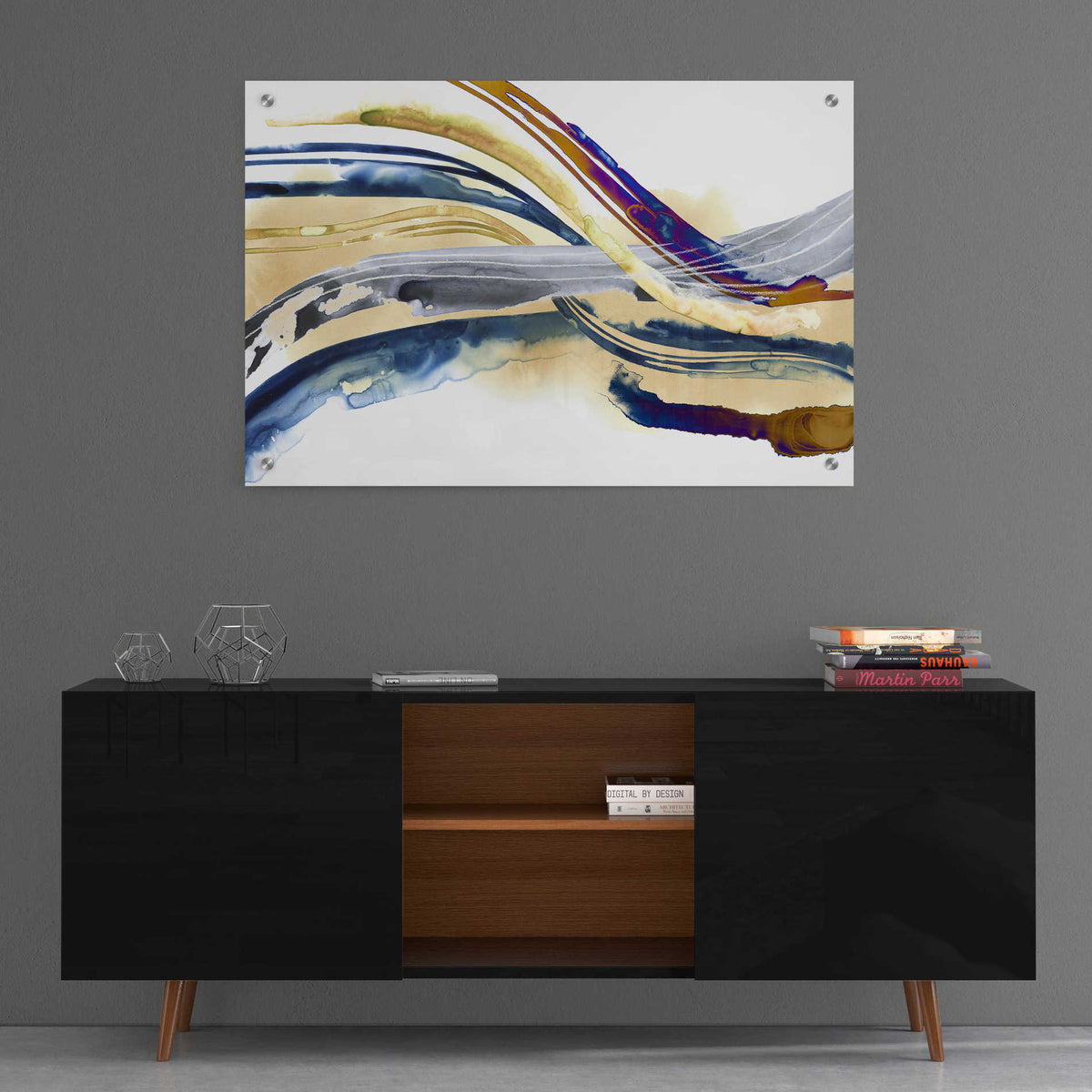 Epic Art 'Soundwaves I' by Grace Popp, Acrylic Wall Glass,36x24