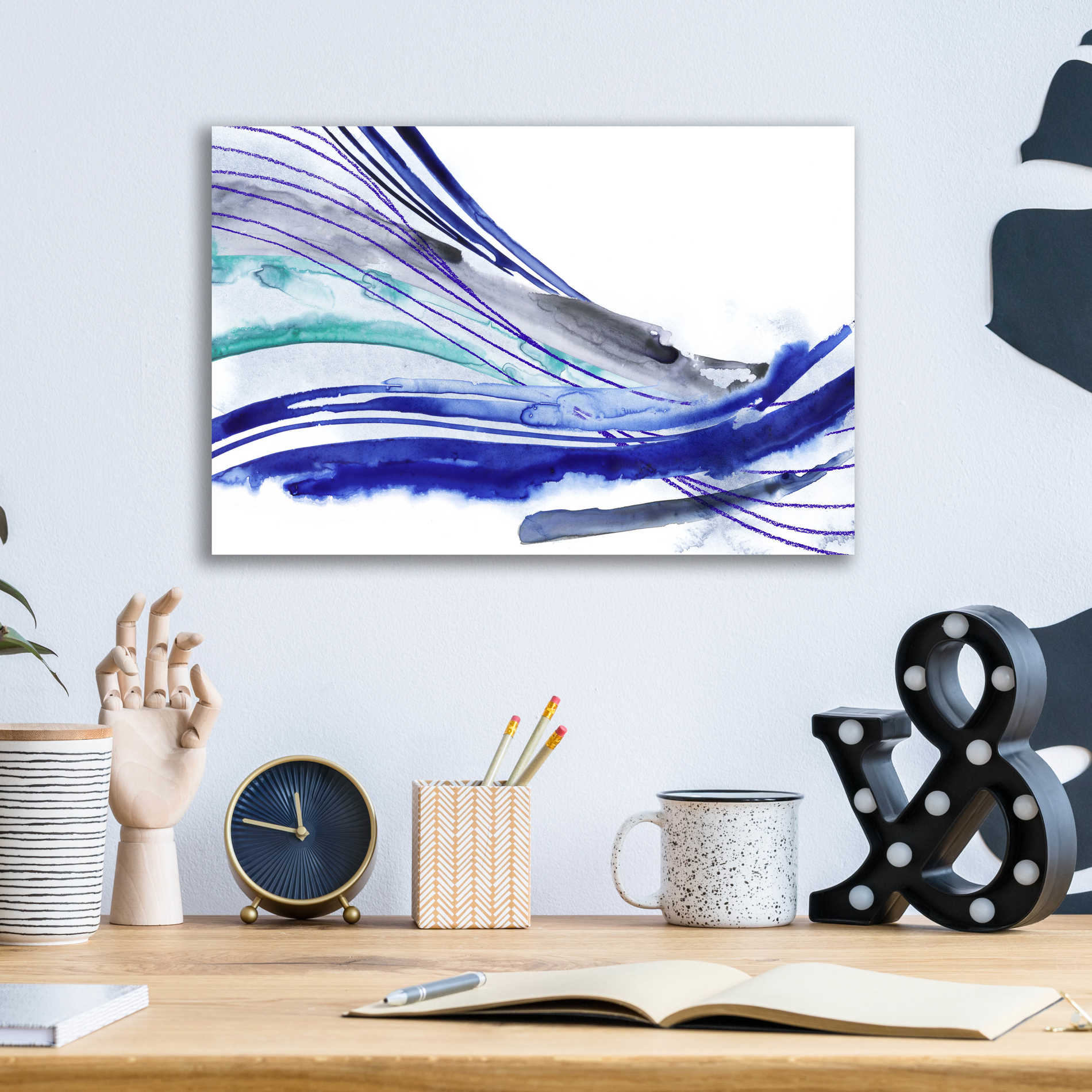 Epic Art 'Wave Surge II' by Grace Popp, Acrylic Wall Glass,16x12