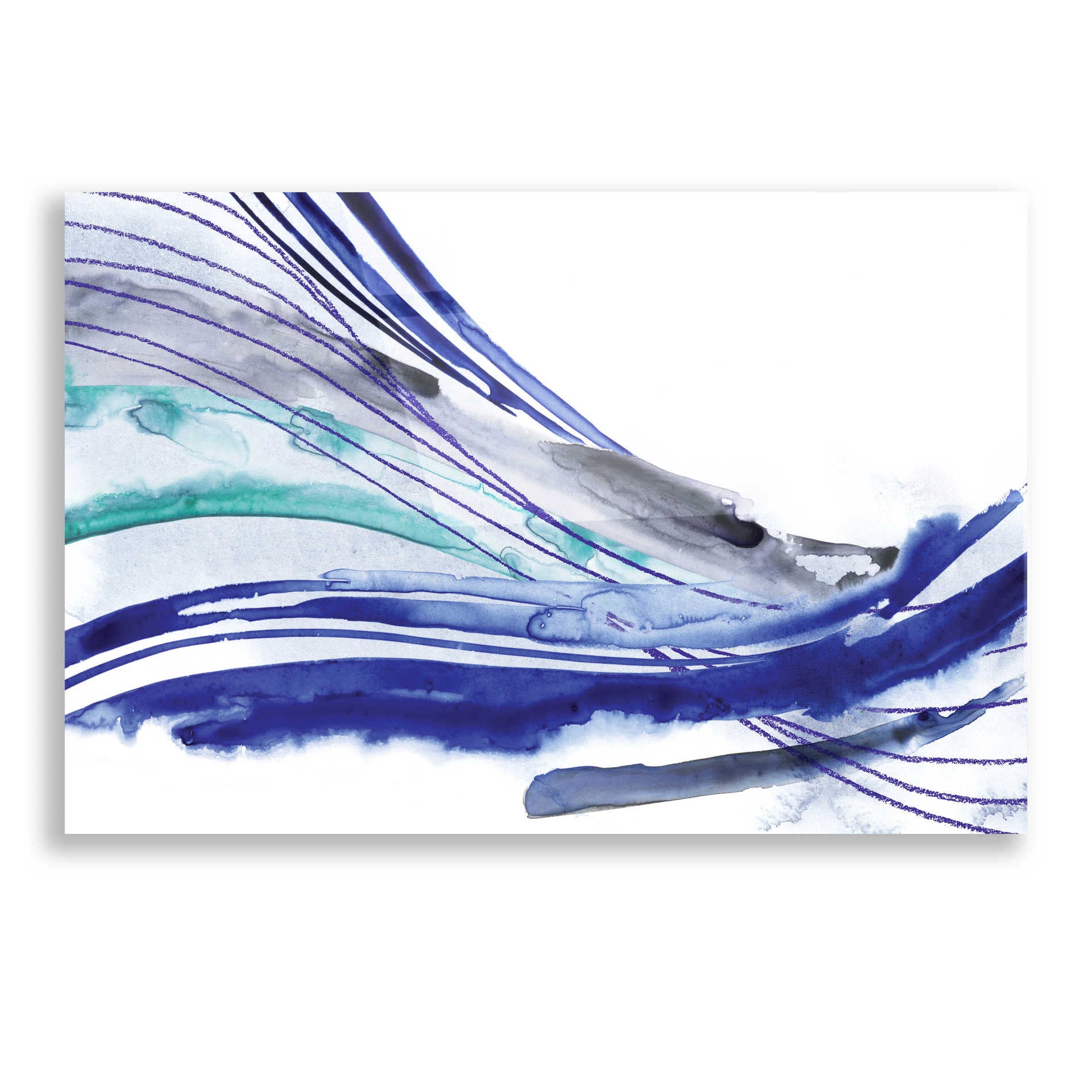 Epic Art 'Wave Surge II' by Grace Popp, Acrylic Wall Glass,16x12