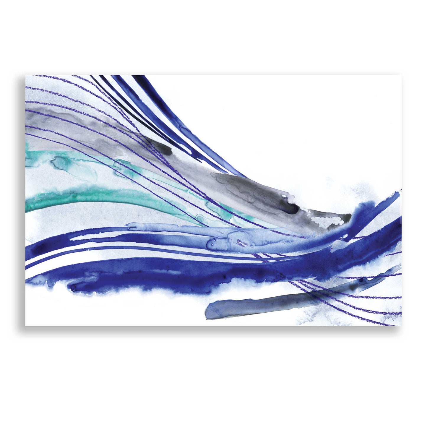 Epic Art 'Wave Surge II' by Grace Popp, Acrylic Wall Glass,24x16