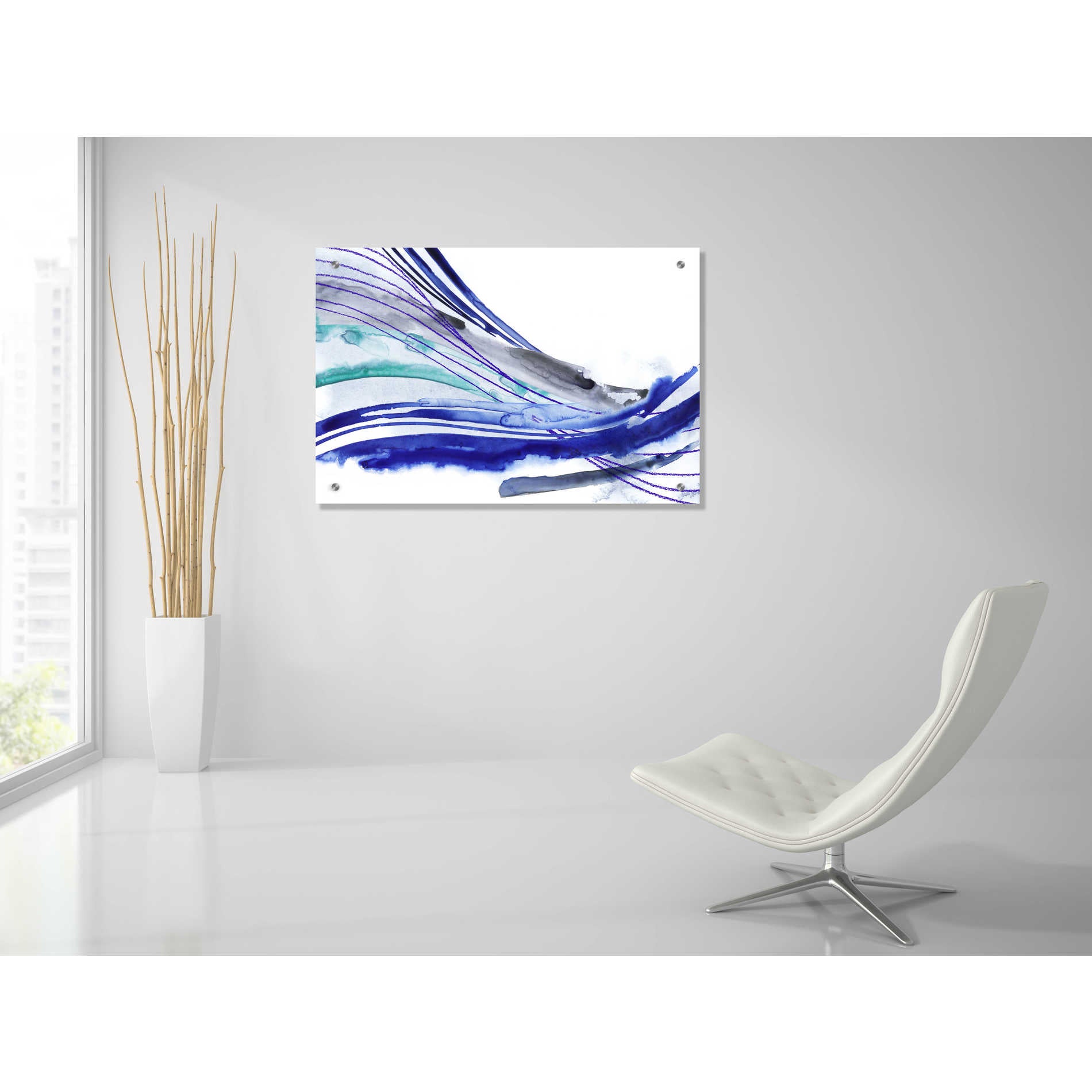 Epic Art 'Wave Surge II' by Grace Popp, Acrylic Wall Glass,36x24