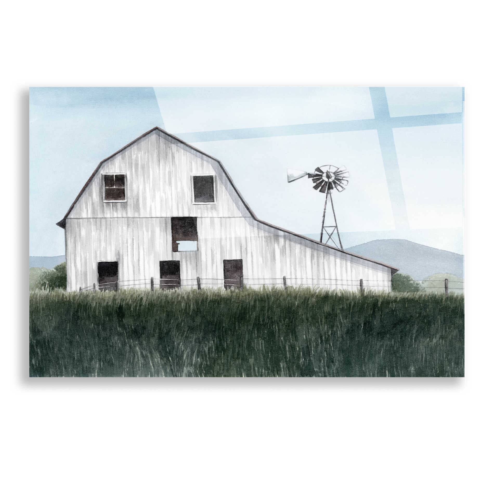 Epic Art 'Bygone Barn I' by Grace Popp, Acrylic Wall Glass,16x12