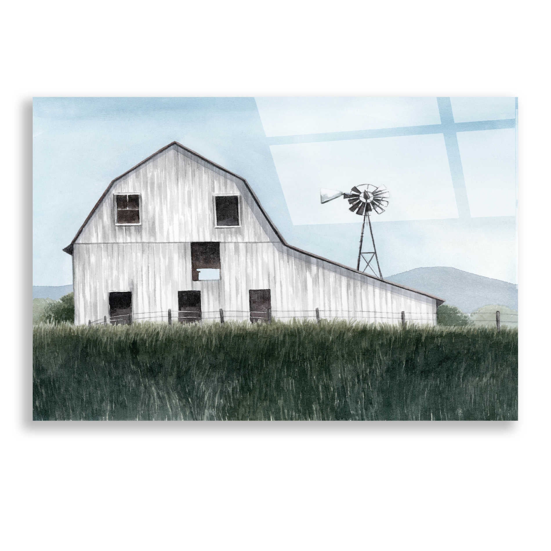 Epic Art 'Bygone Barn I' by Grace Popp, Acrylic Wall Glass,24x16