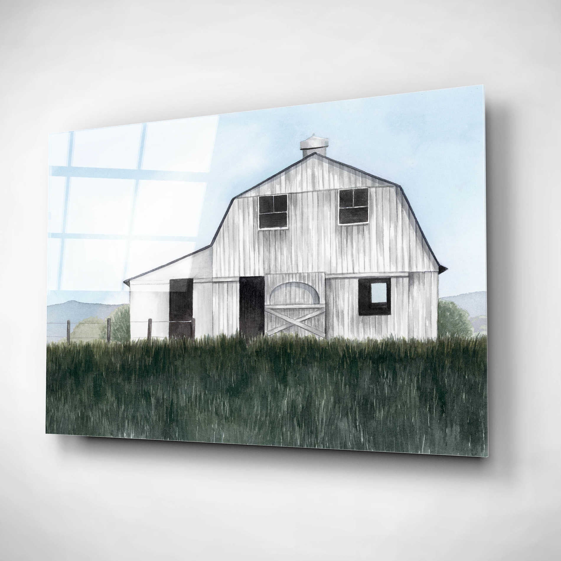 Epic Art 'Bygone Barn II' by Grace Popp, Acrylic Wall Glass,16x12