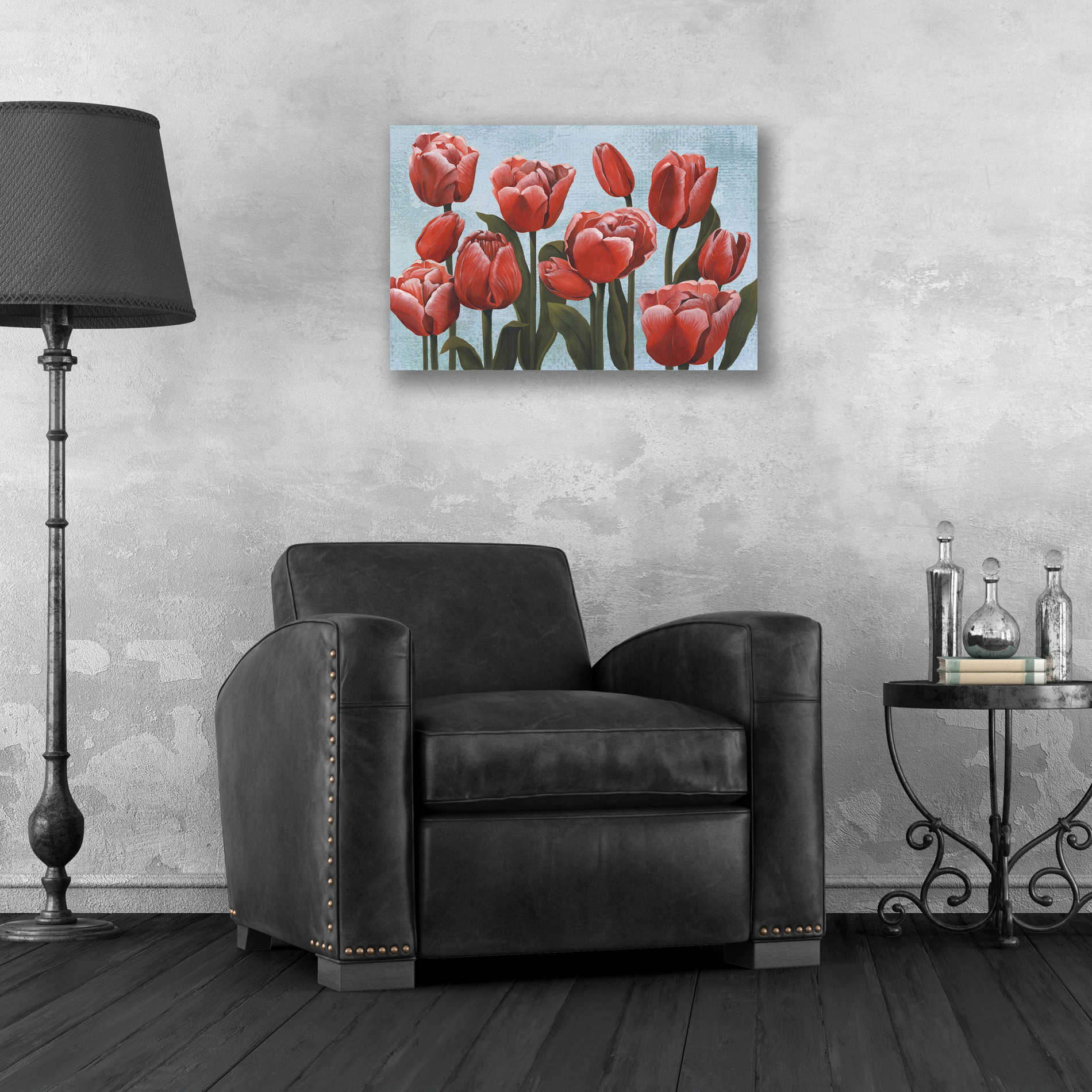 Epic Art 'Ruby Tulips II' by Grace Popp, Acrylic Wall Glass,24x16