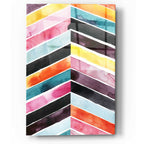 Epic Art 'Vivid Watercolor Chevron I' by Grace Popp, Acrylic Wall Glass