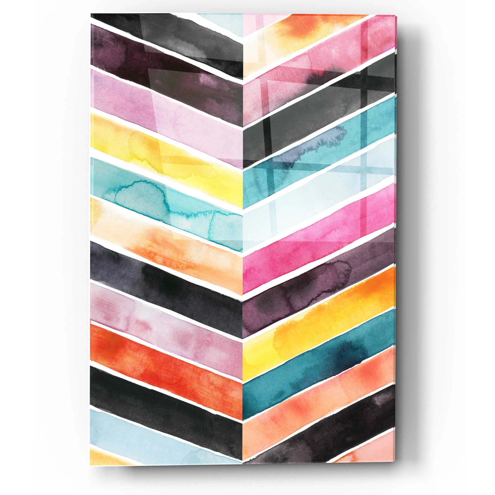 Epic Art 'Vivid Watercolor Chevron II' by Grace Popp, Acrylic Wall Glass