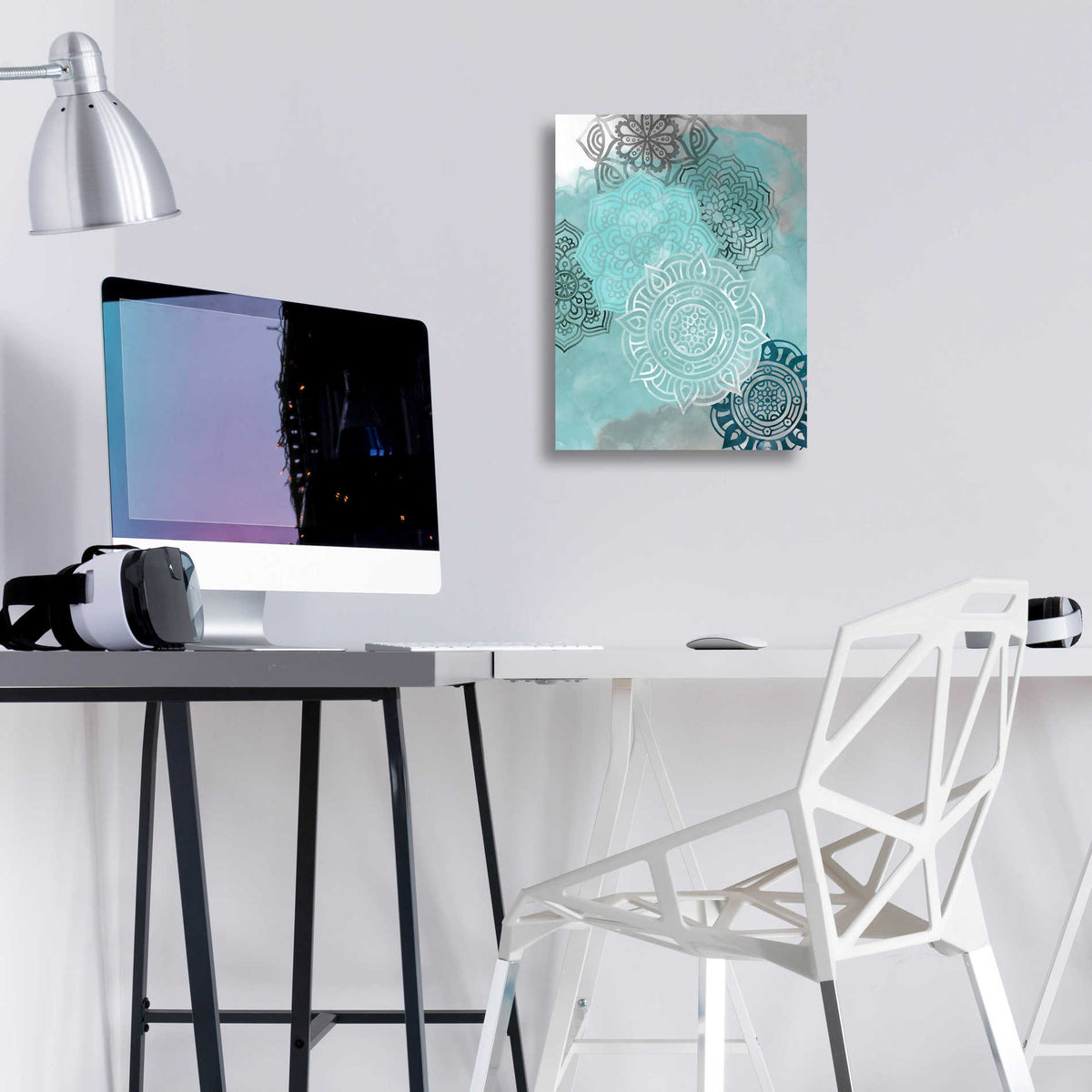 Epic Art 'Ink Blot Mandala II' by Grace Popp, Acrylic Wall Glass,12x16