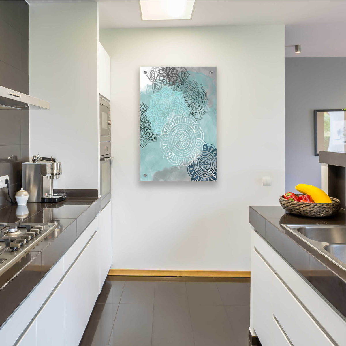 Epic Art 'Ink Blot Mandala II' by Grace Popp, Acrylic Wall Glass,24x36